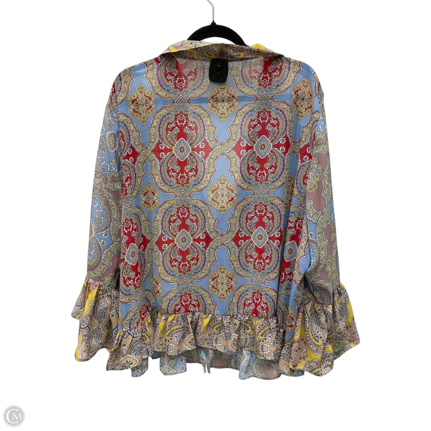 Blouse Long Sleeve By Cato In Floral Print, Size: 4x
