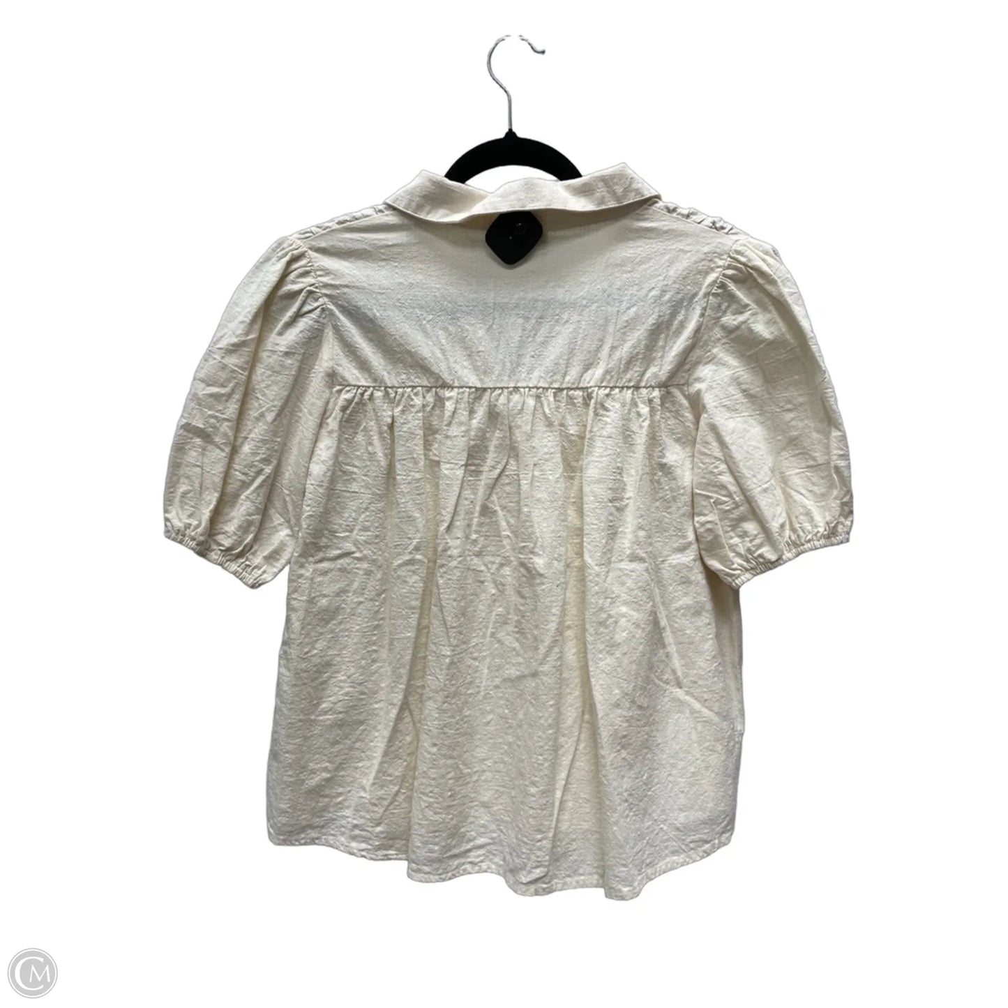 Blouse Short Sleeve By Gigio In Cream, Size: S