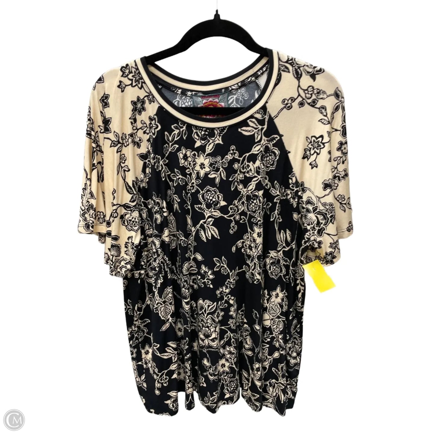 Top Short Sleeve By Johnny Was In Floral Print, Size: 1x