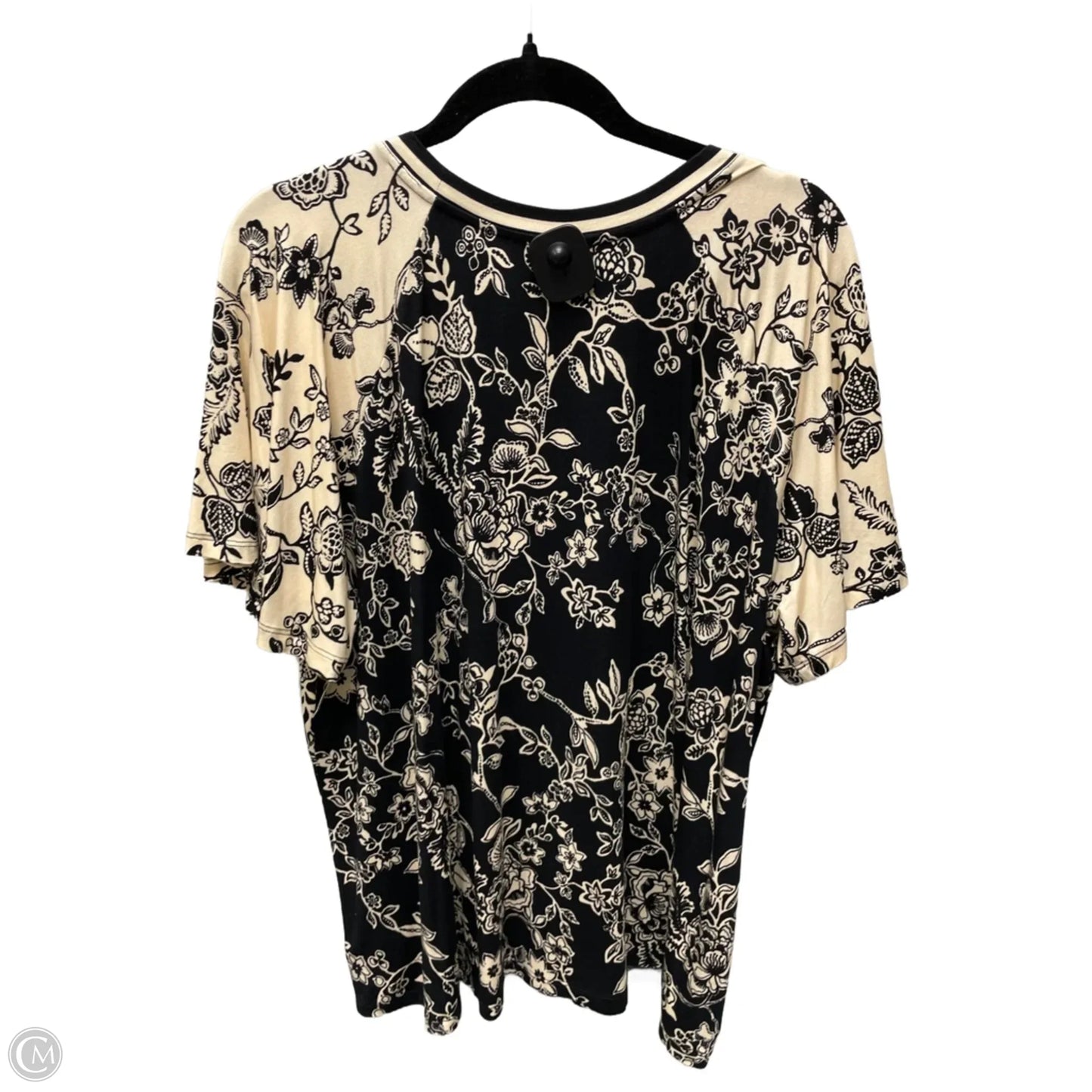 Top Short Sleeve By Johnny Was In Floral Print, Size: 1x