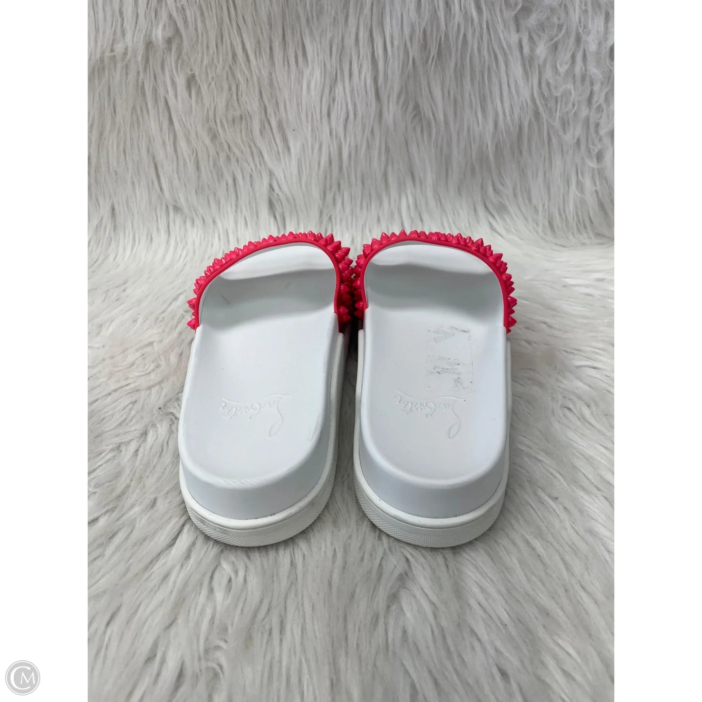 Sandals Luxury Designer By Christian Louboutin In Pink & White, Size: 7