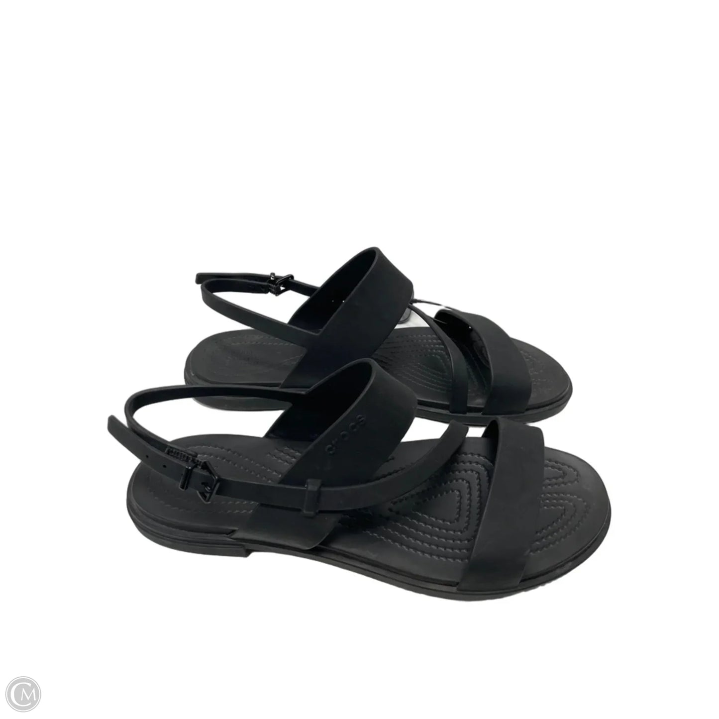 Sandals Flats By Crocs In Black, Size: 10