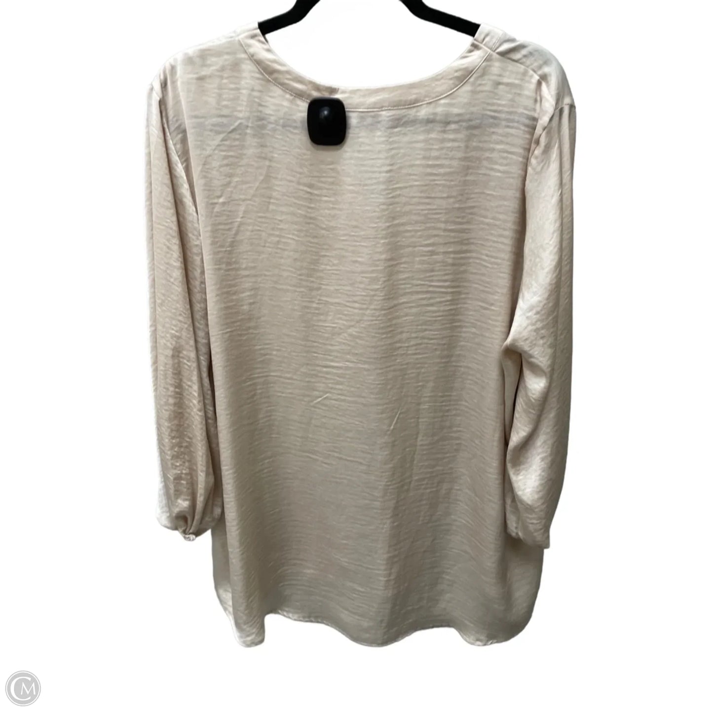 Blouse Long Sleeve By Violet And Claire In Tan, Size: 2x