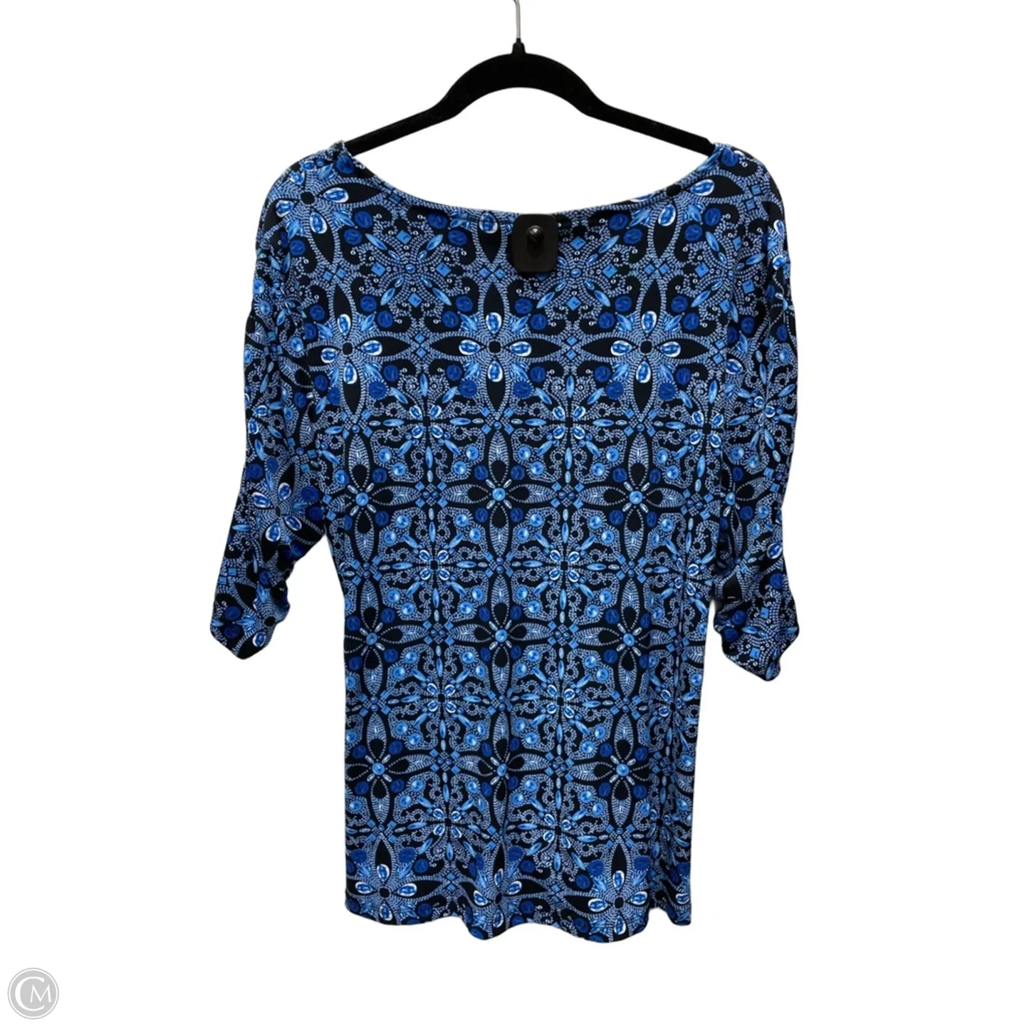 Blouse Short Sleeve By Style And Company In Floral Print, Size: Xl
