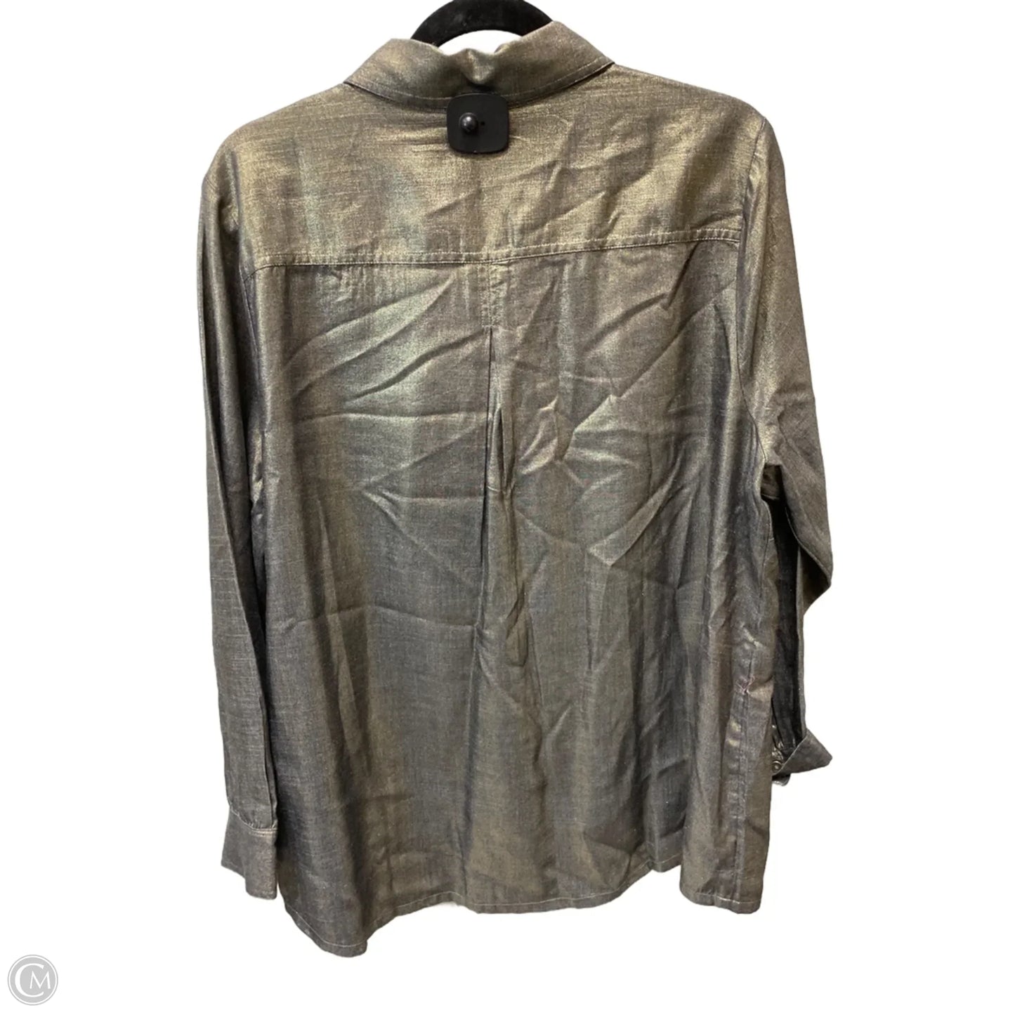 Top Long Sleeve By Soft Surroundings In Black & Gold, Size: 1x