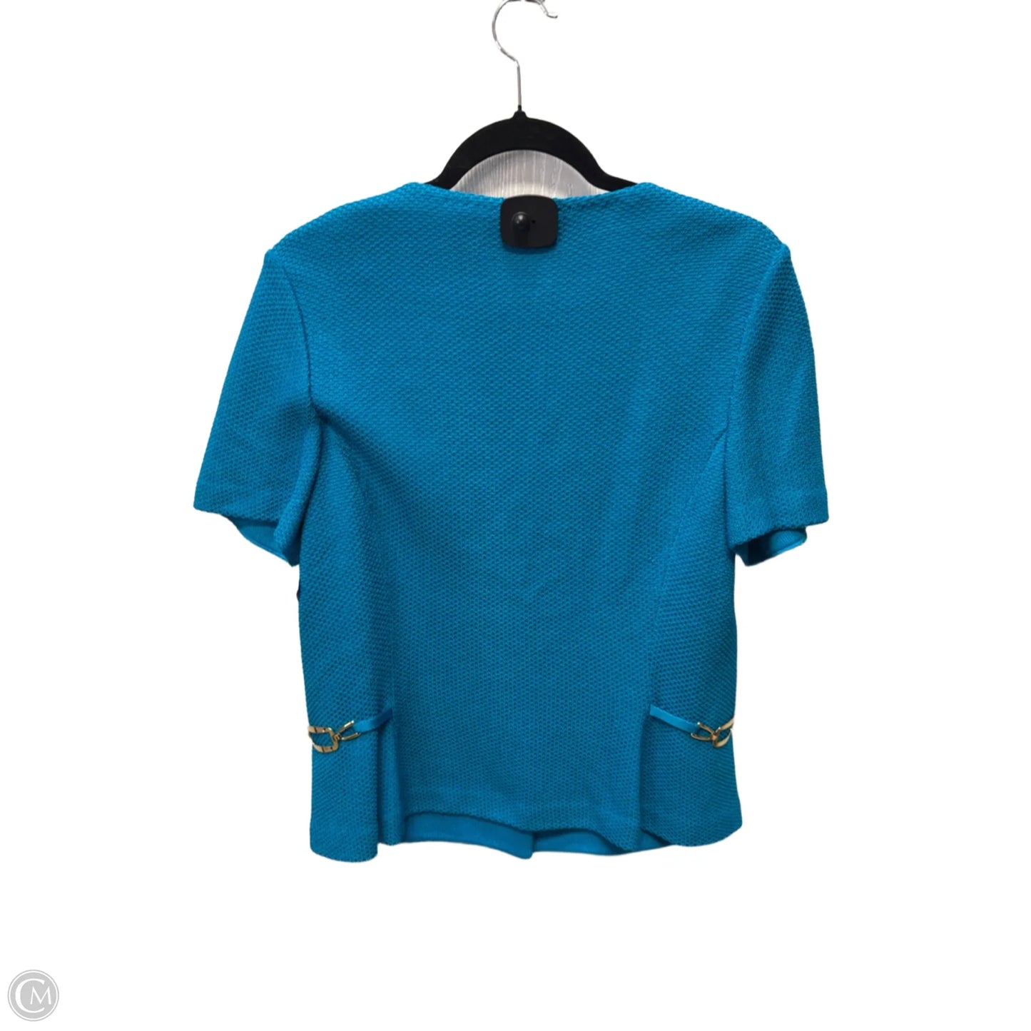 Top Short Sleeve Designer By St John Collection In Teal, Size: L