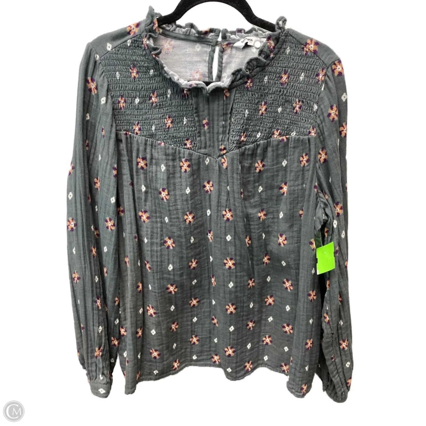Top Long Sleeve By Sonoma In Floral Print, Size: 2x