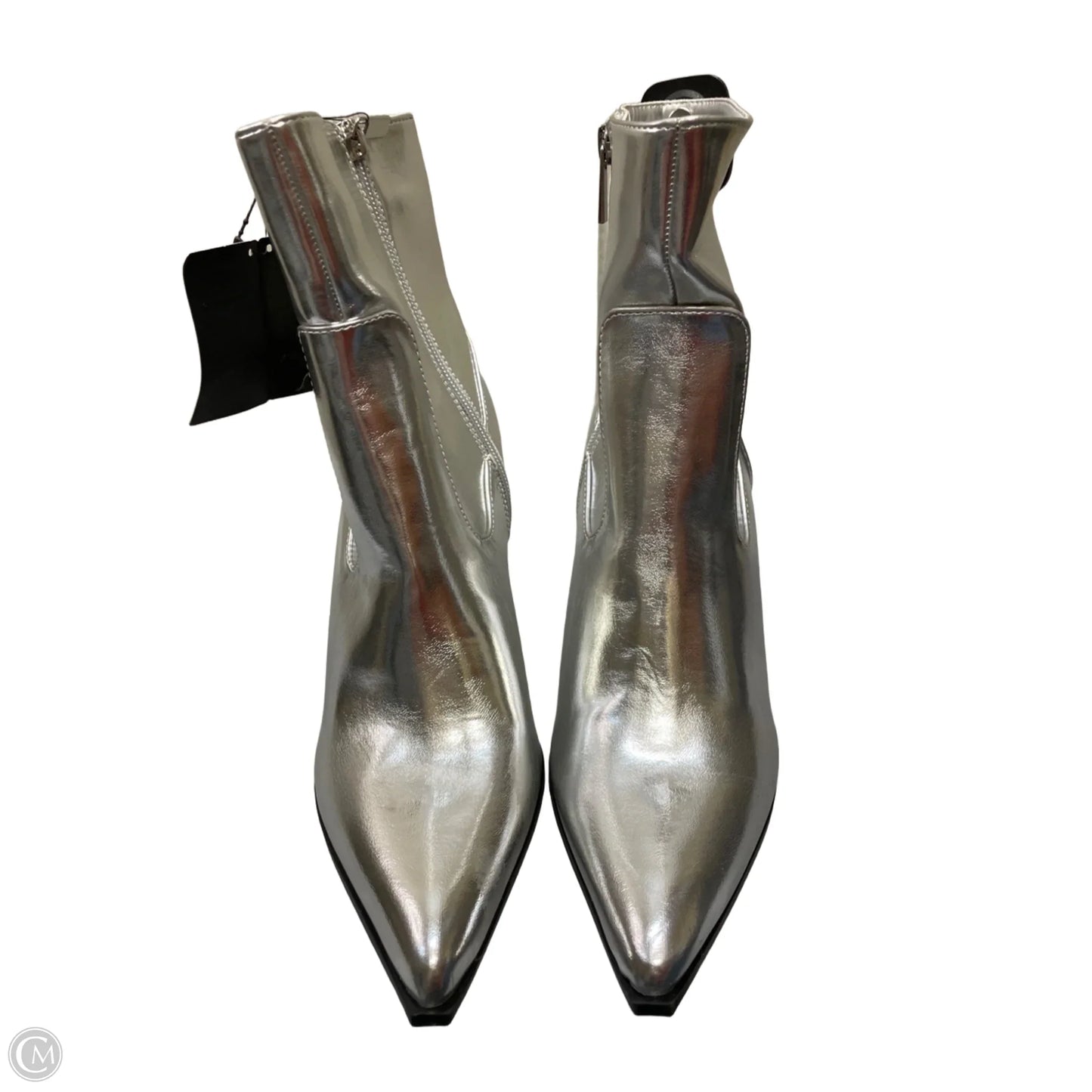 Boots Ankle Heels By Forever 21 In Silver, Size: 8