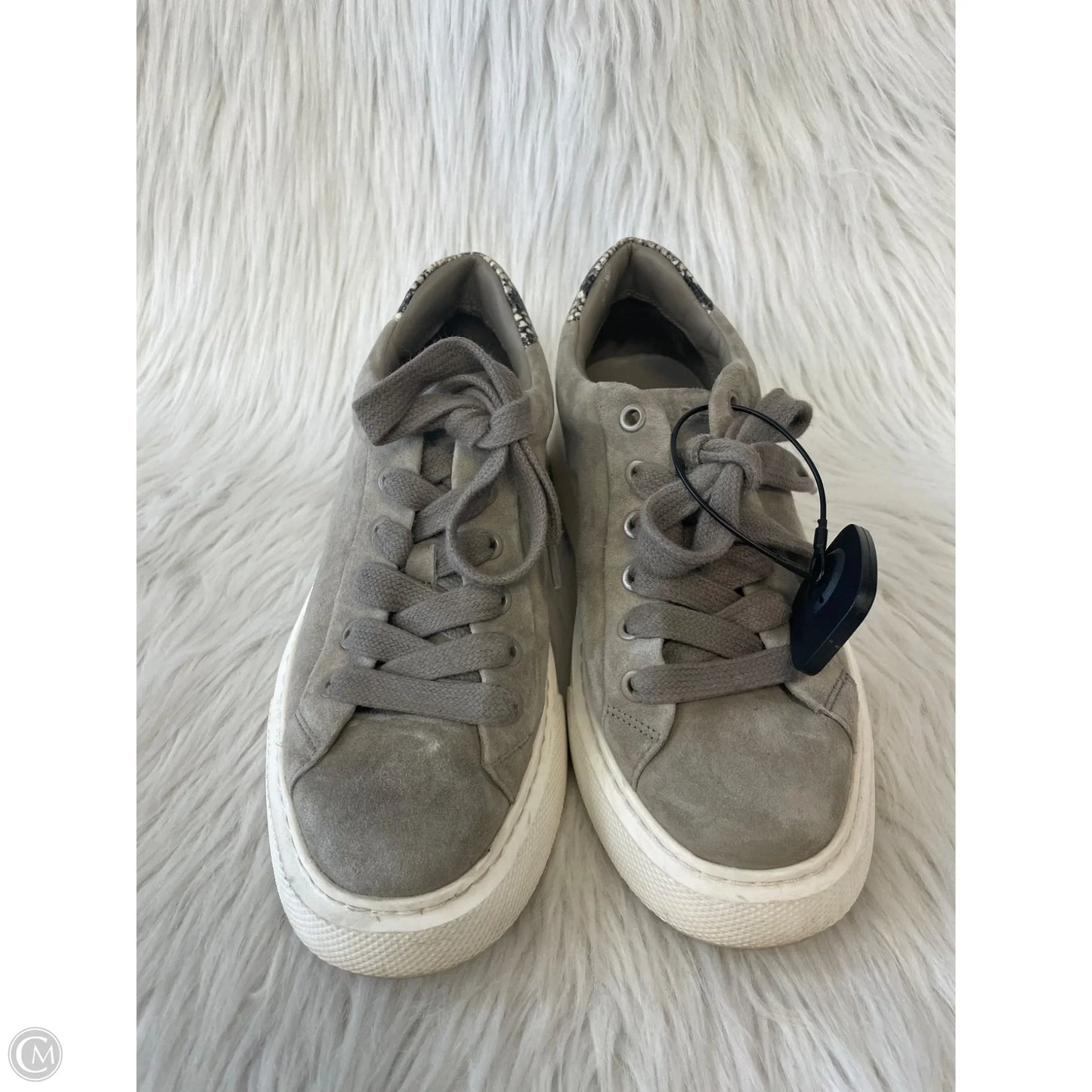 Shoes Sneakers Platform By Vince In Grey & White, Size: 7