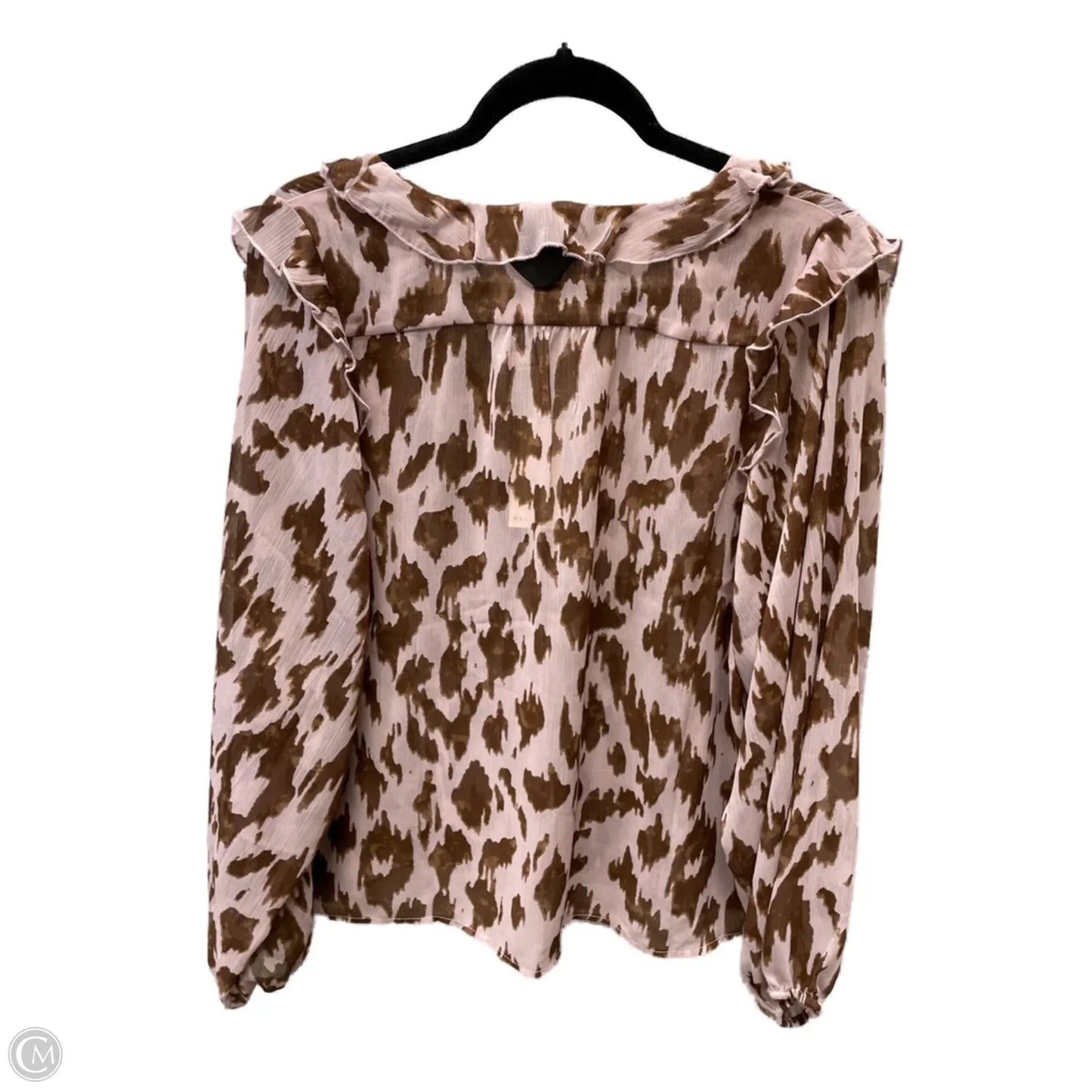 Blouse Long Sleeve By Melloday In Brown & Pink, Size: L