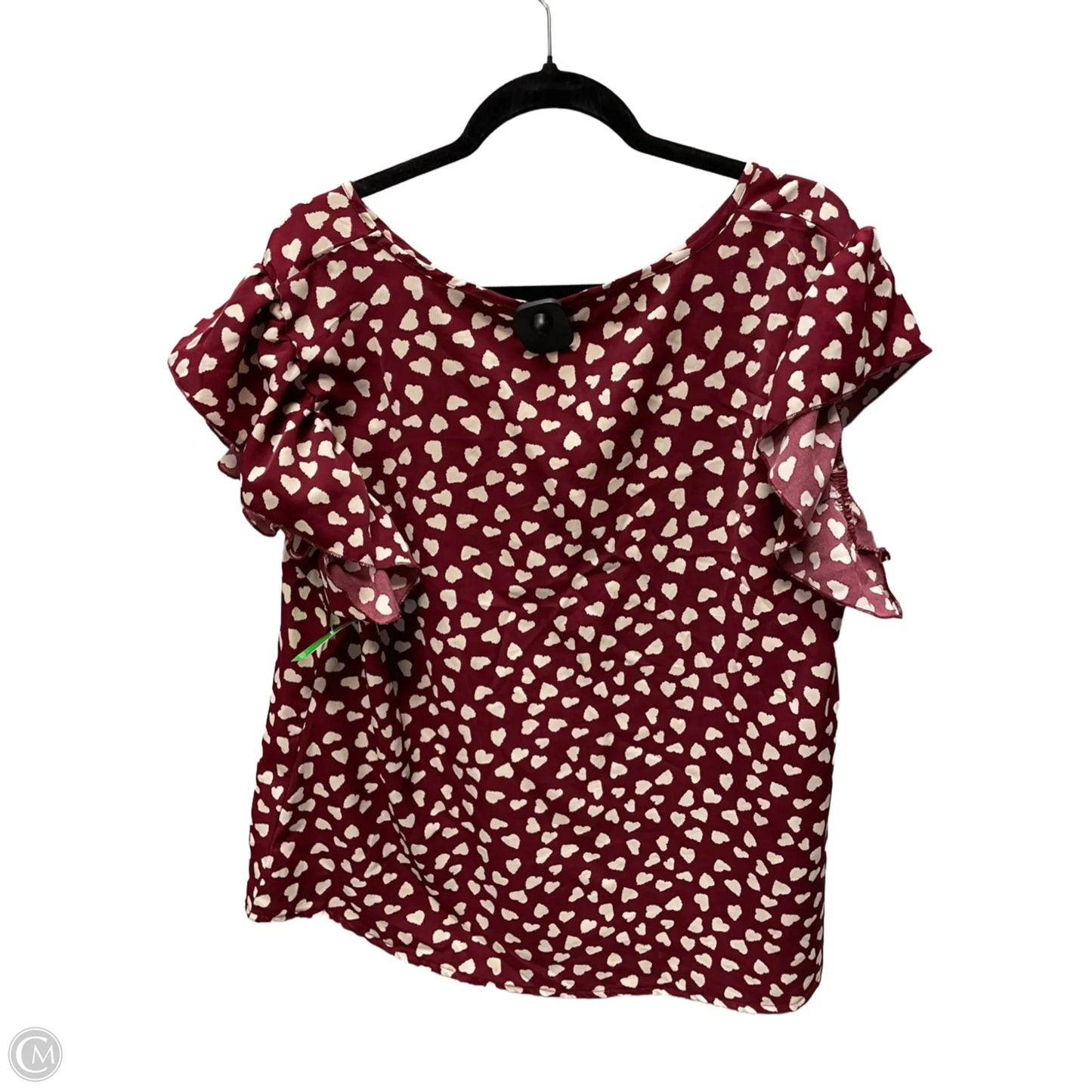 Blouse Short Sleeve By Shein In Maroon, Size: 2x