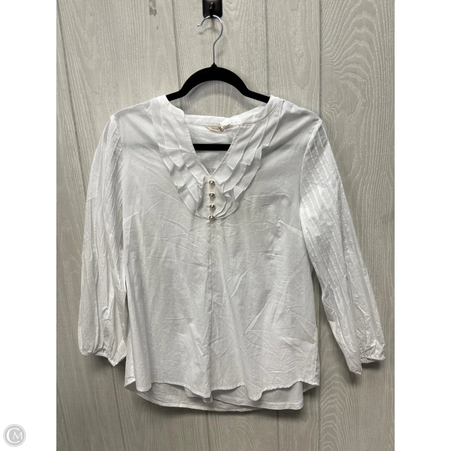 Top Long Sleeve By Soft Surroundings In White, Size: S