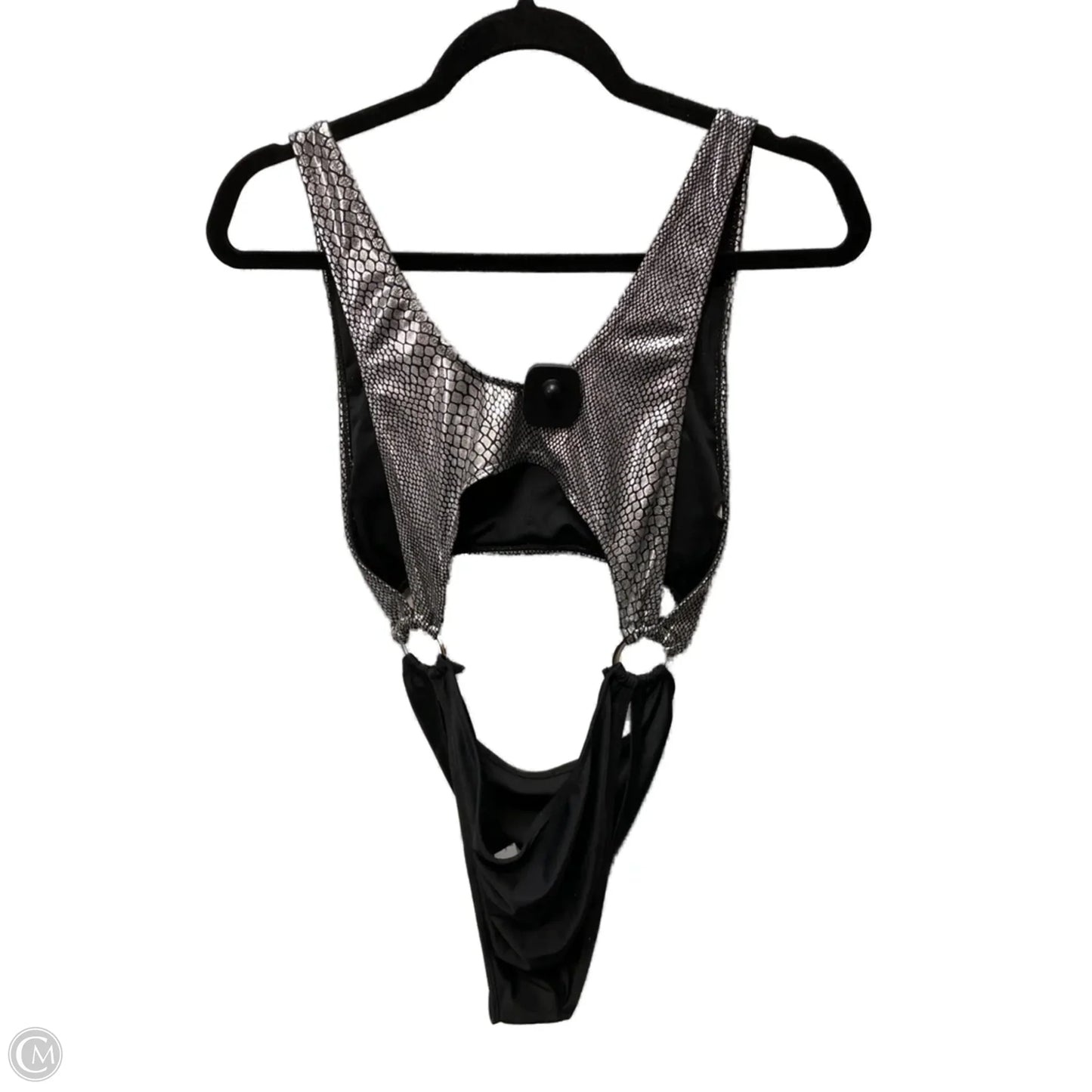 Swimsuit By Clothes Mentor In Black & Silver, Size: Xl