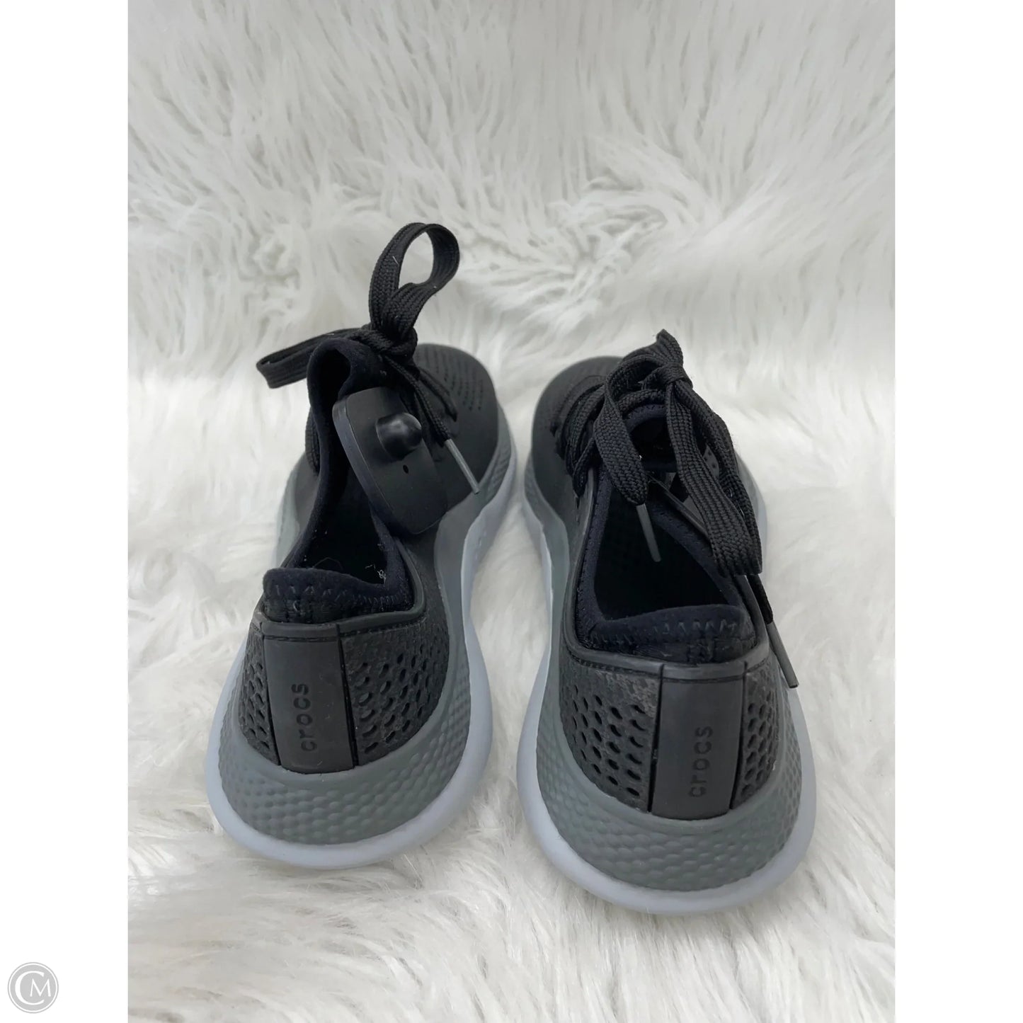 Shoes Sneakers By Crocs In Black & Grey, Size: 8