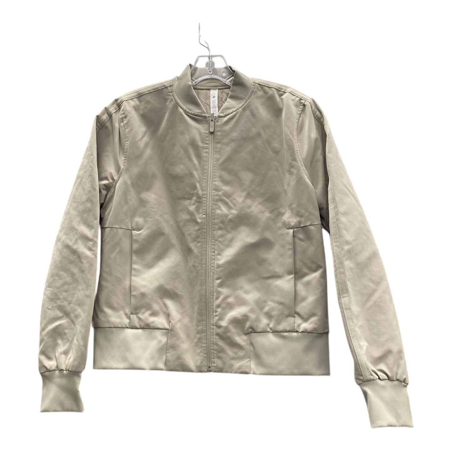 Athletic Jacket By Lululemon In Cream, Size:M
