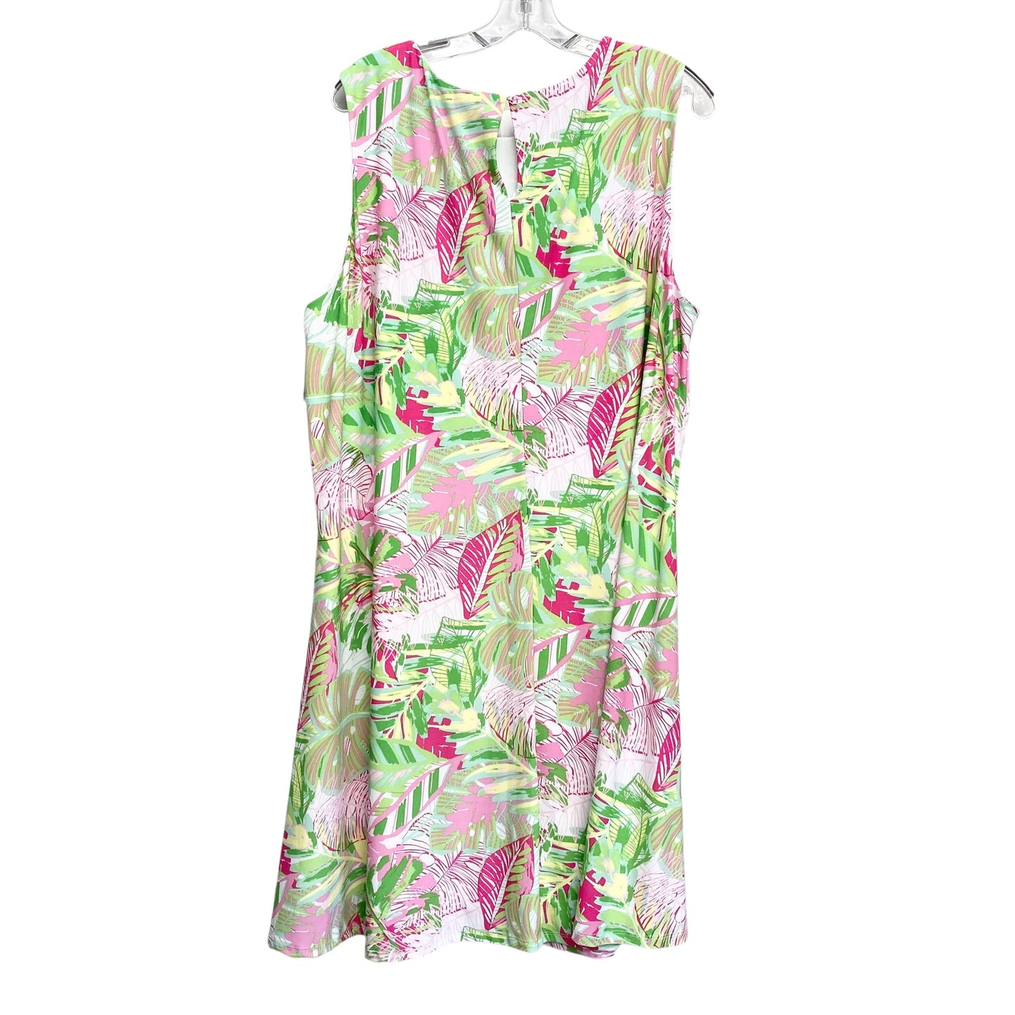 Dress Casual Midi By Pappagallo In Green & Pink, Size:3X