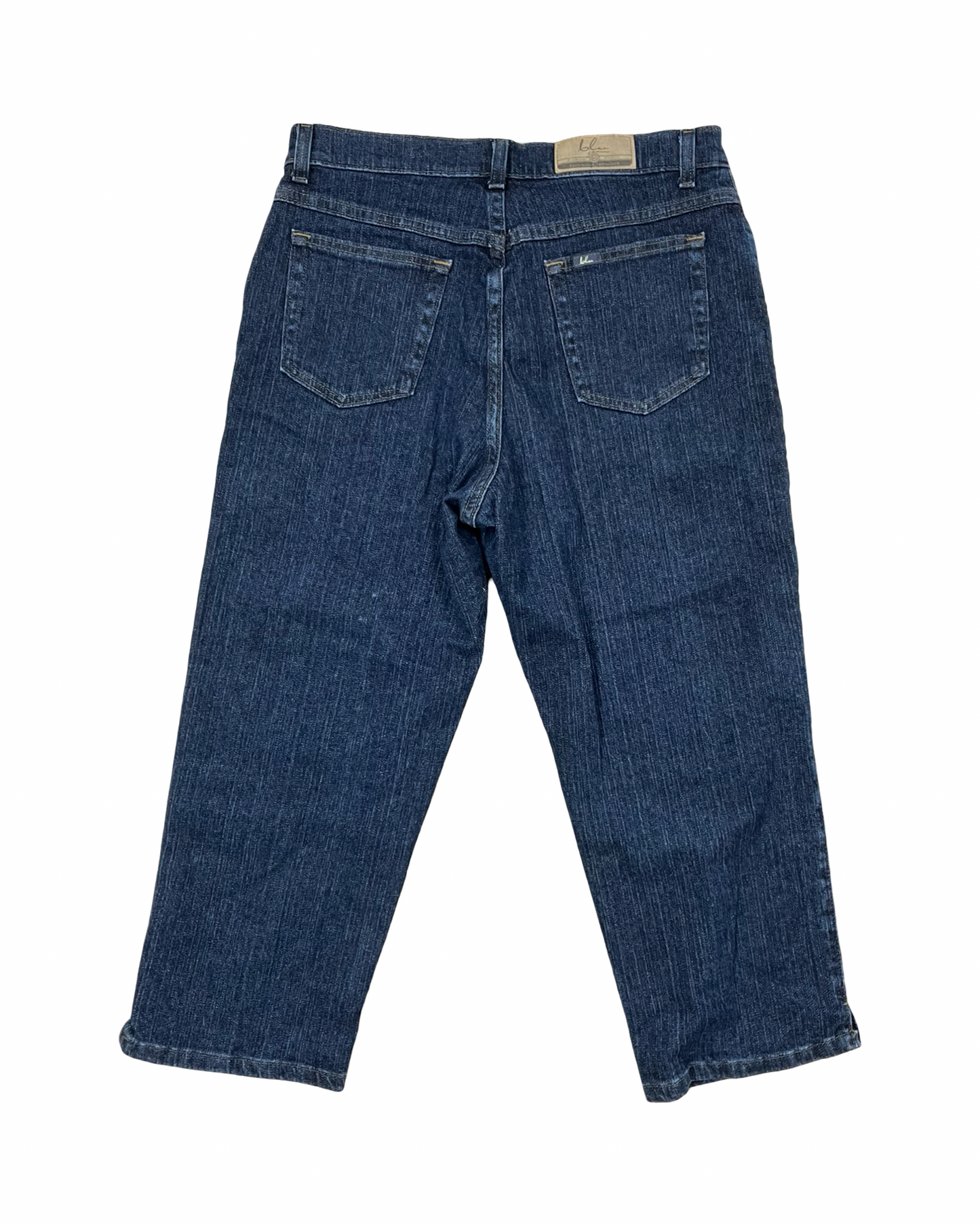 Jeans Cropped By Lee In Blue Denim, Size:12