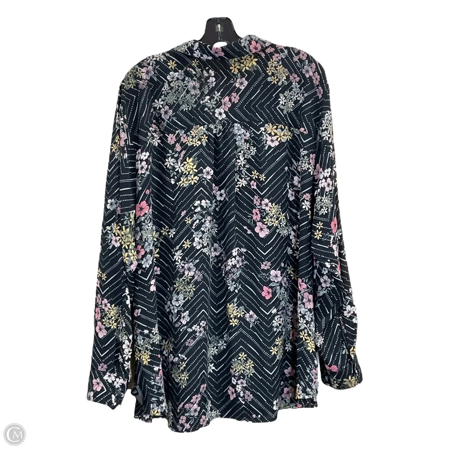 Blouse Long Sleeve By Maurices In Black, Size: 3x