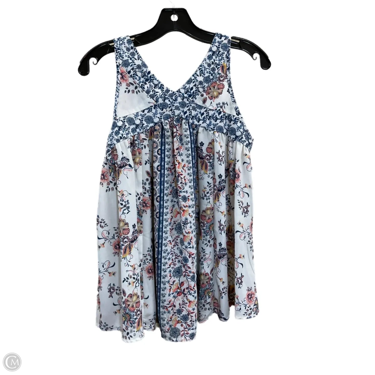 Top Sleeveless By Knox Rose In Blue & White, Size: Xs