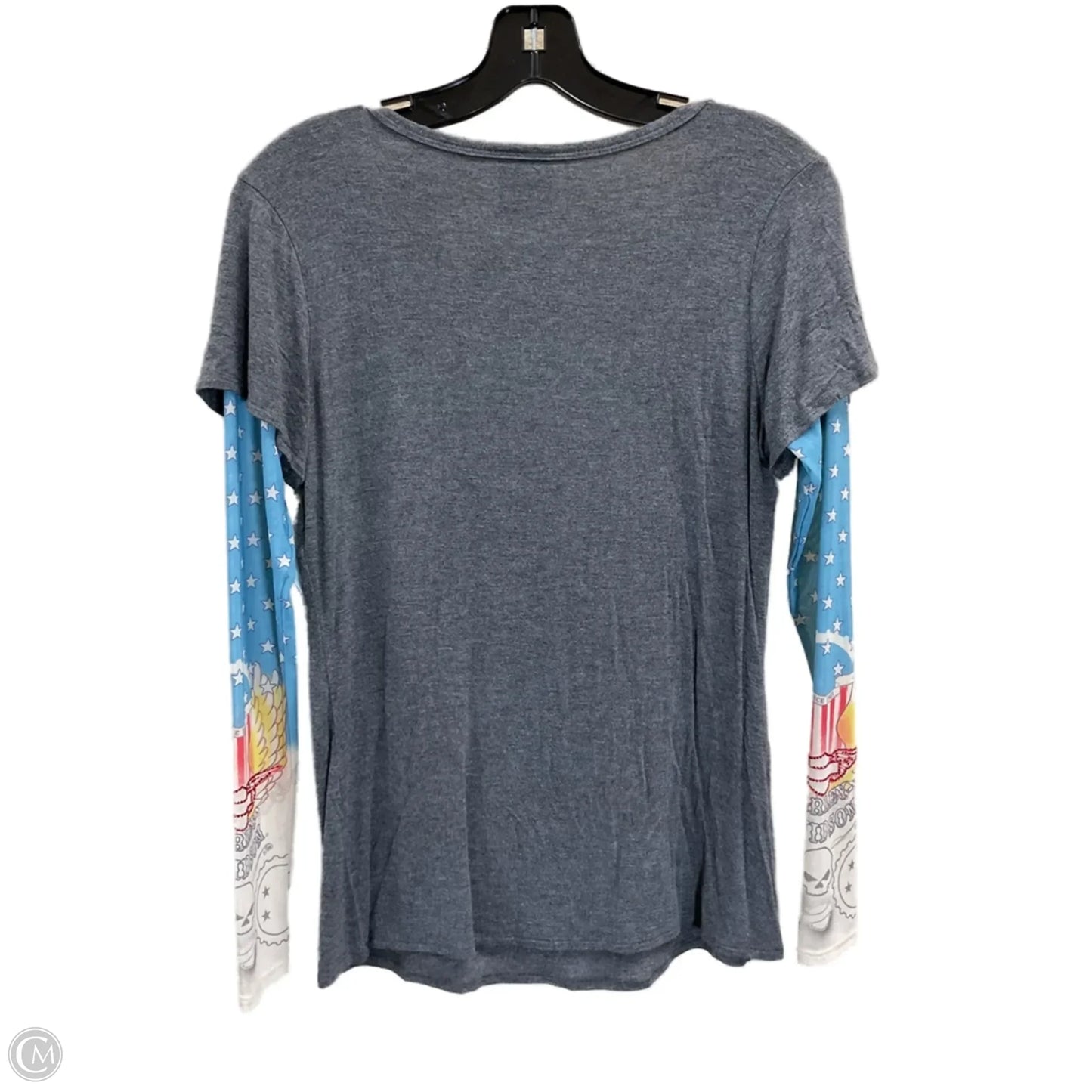 Top Long Sleeve By Harley Davidson In Grey, Size: M