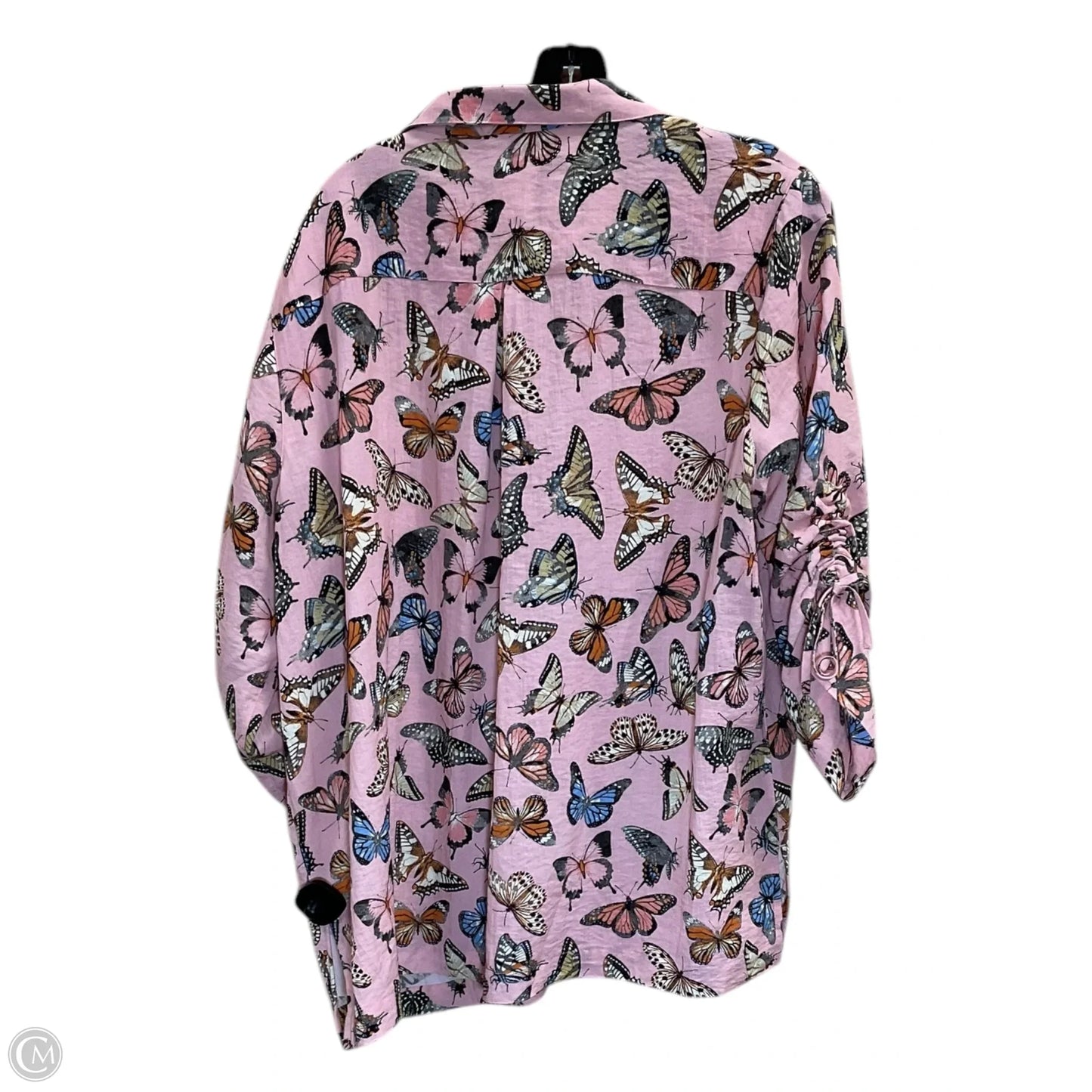 Blouse 3/4 Sleeve By John Mark In Pink, Size: 1x