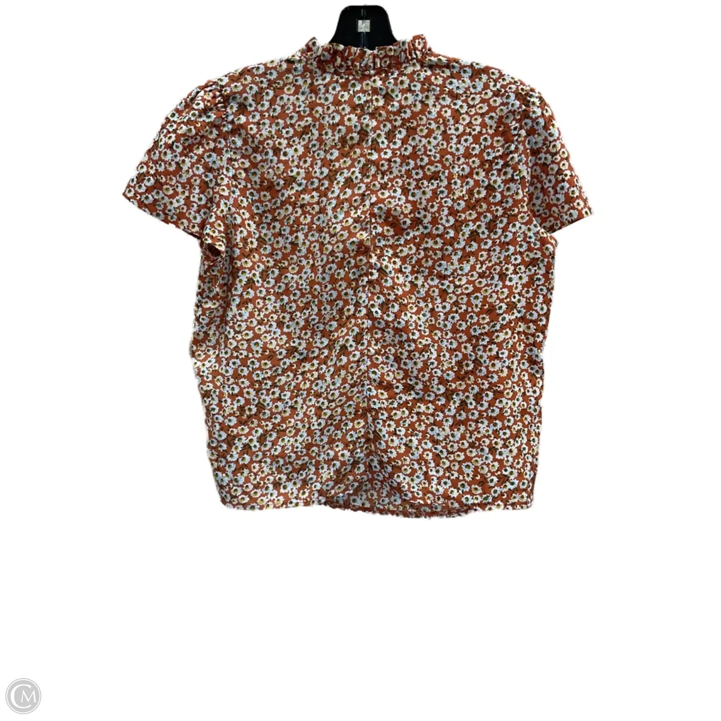 Top Short Sleeve By Shein In Orange, Size: S