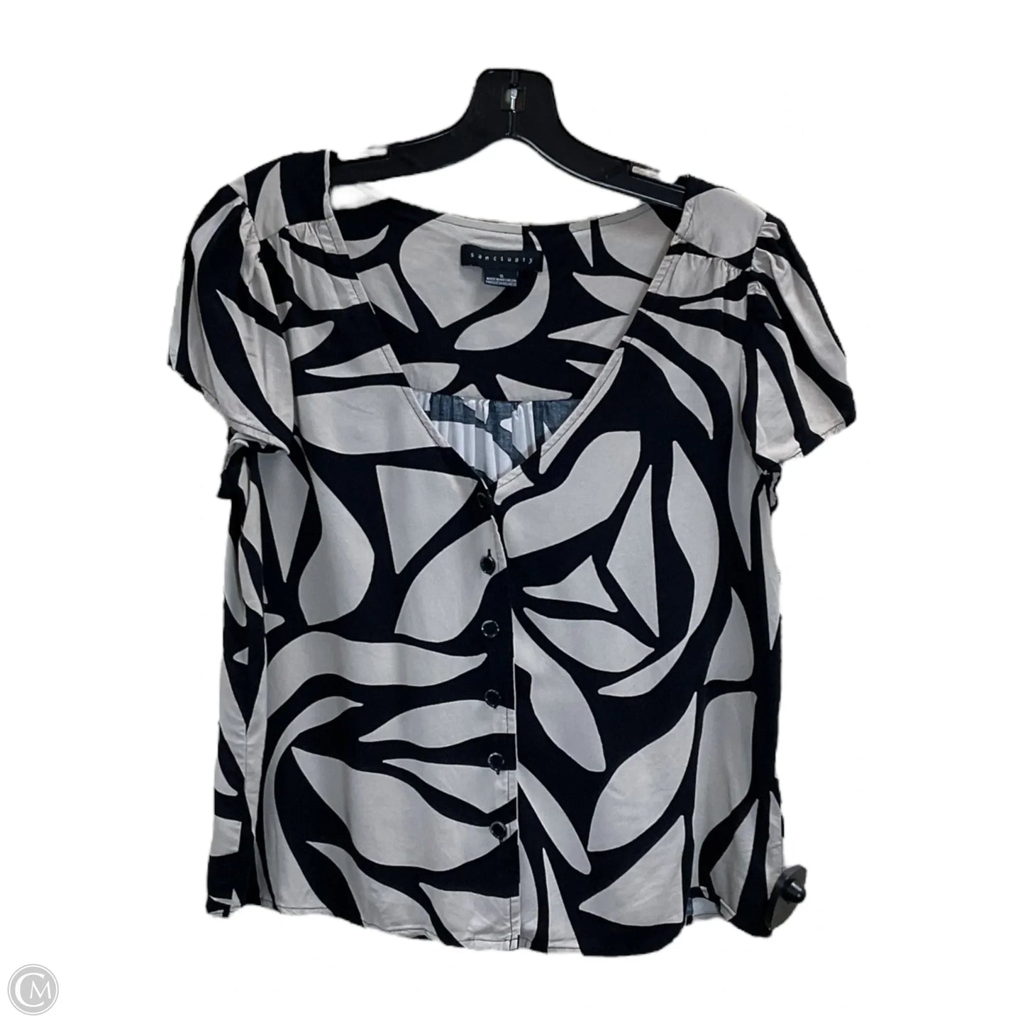 Top Short Sleeve By Sanctuary In Black & Tan, Size: S