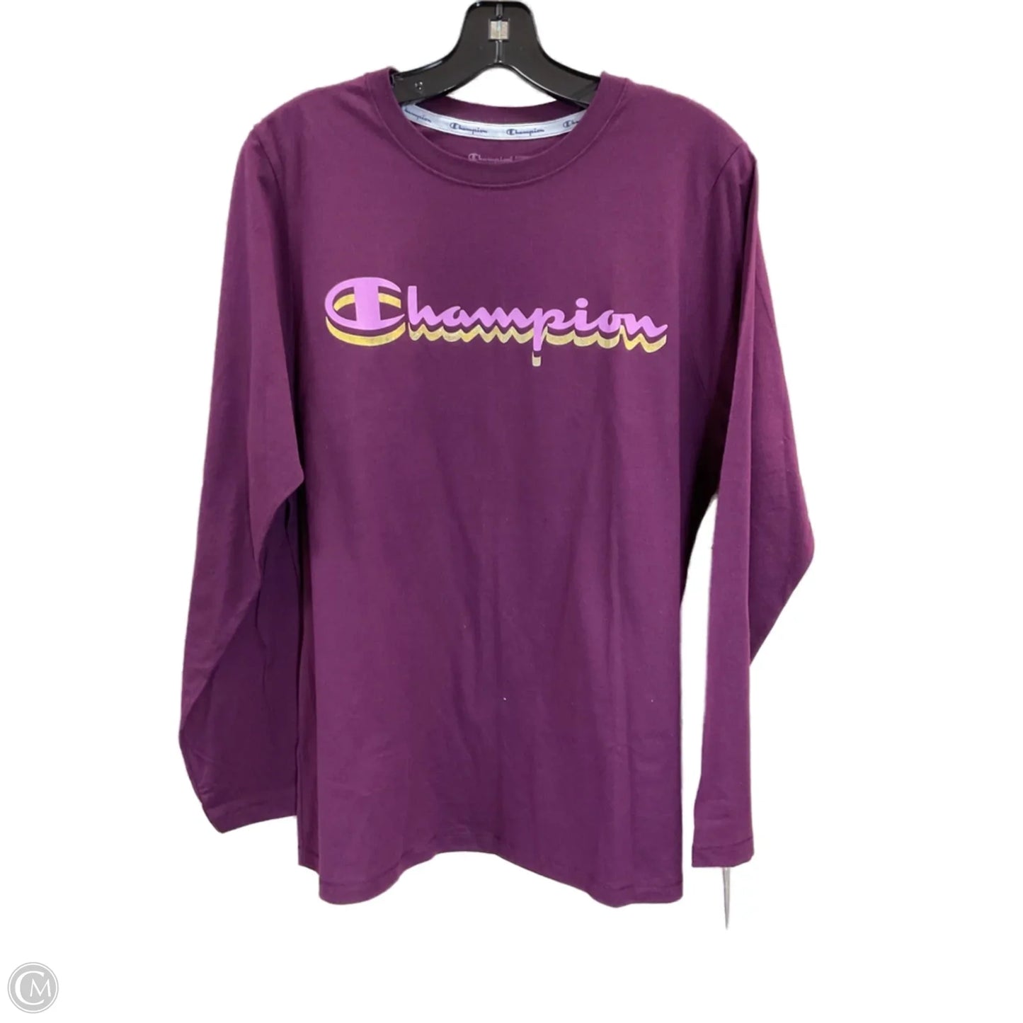 Athletic Top Long Sleeve Crewneck By Champion In Purple, Size: 1x