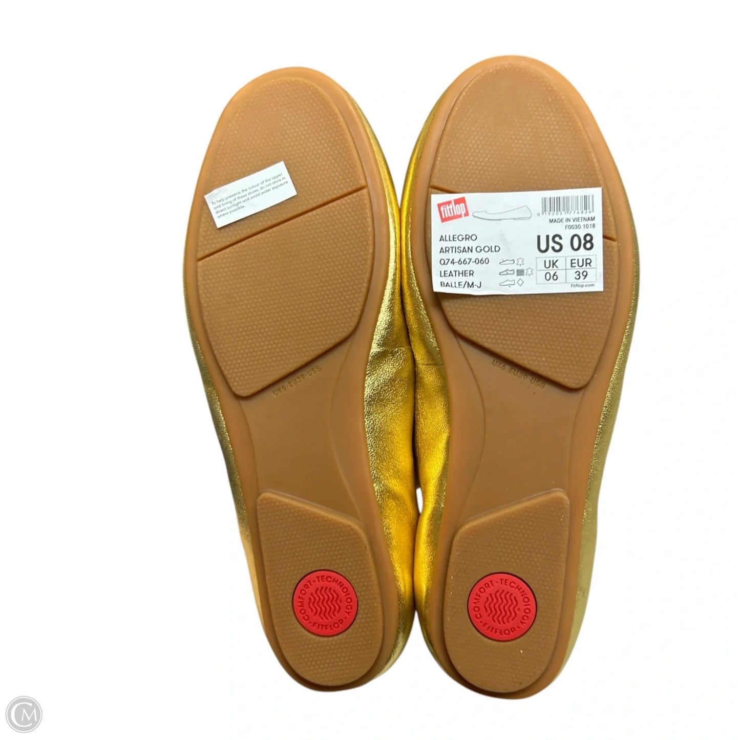 Shoes Flats By Fitflop In Gold, Size: 8