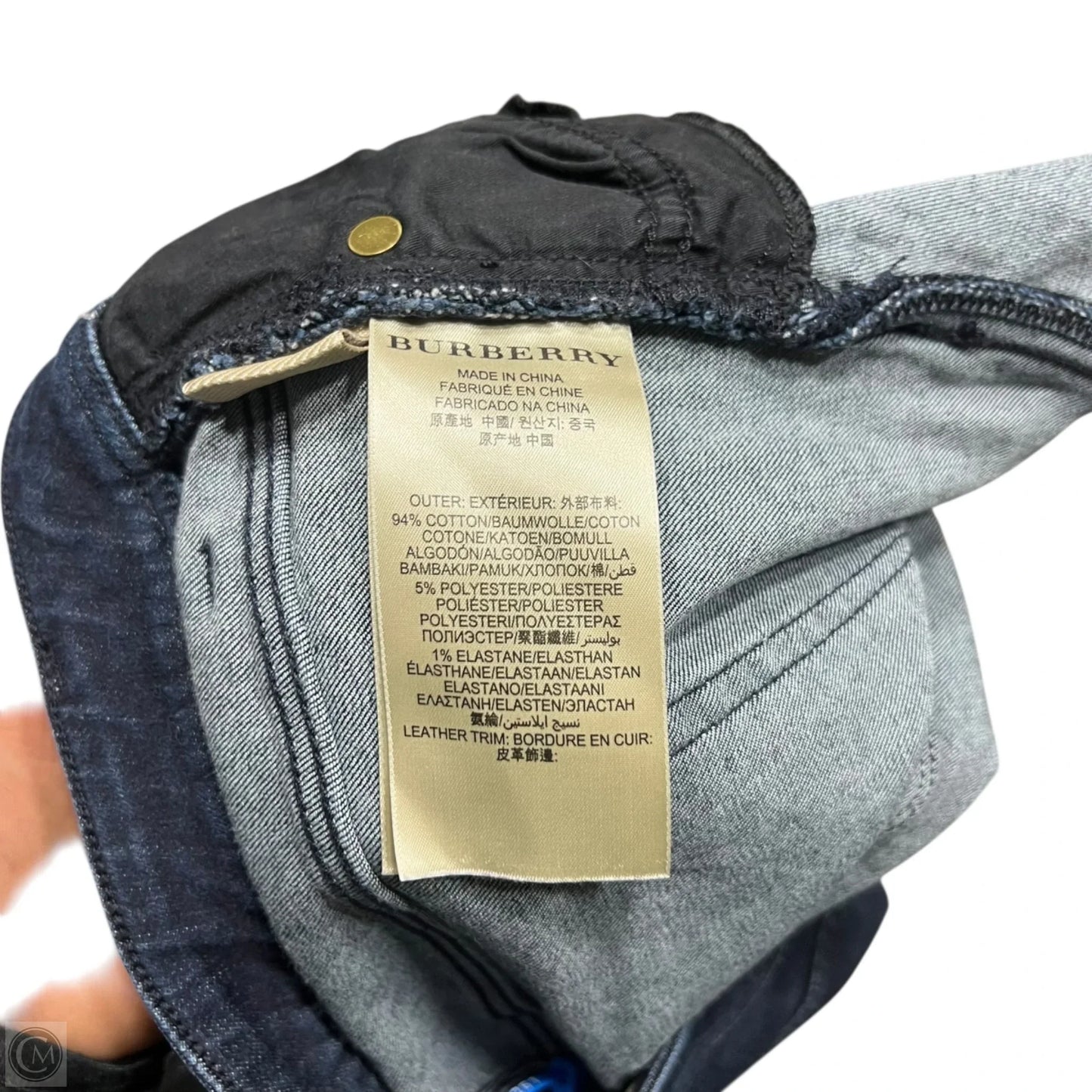 Jeans Luxury Designer By Burberry In Blue Denim, Size: 10