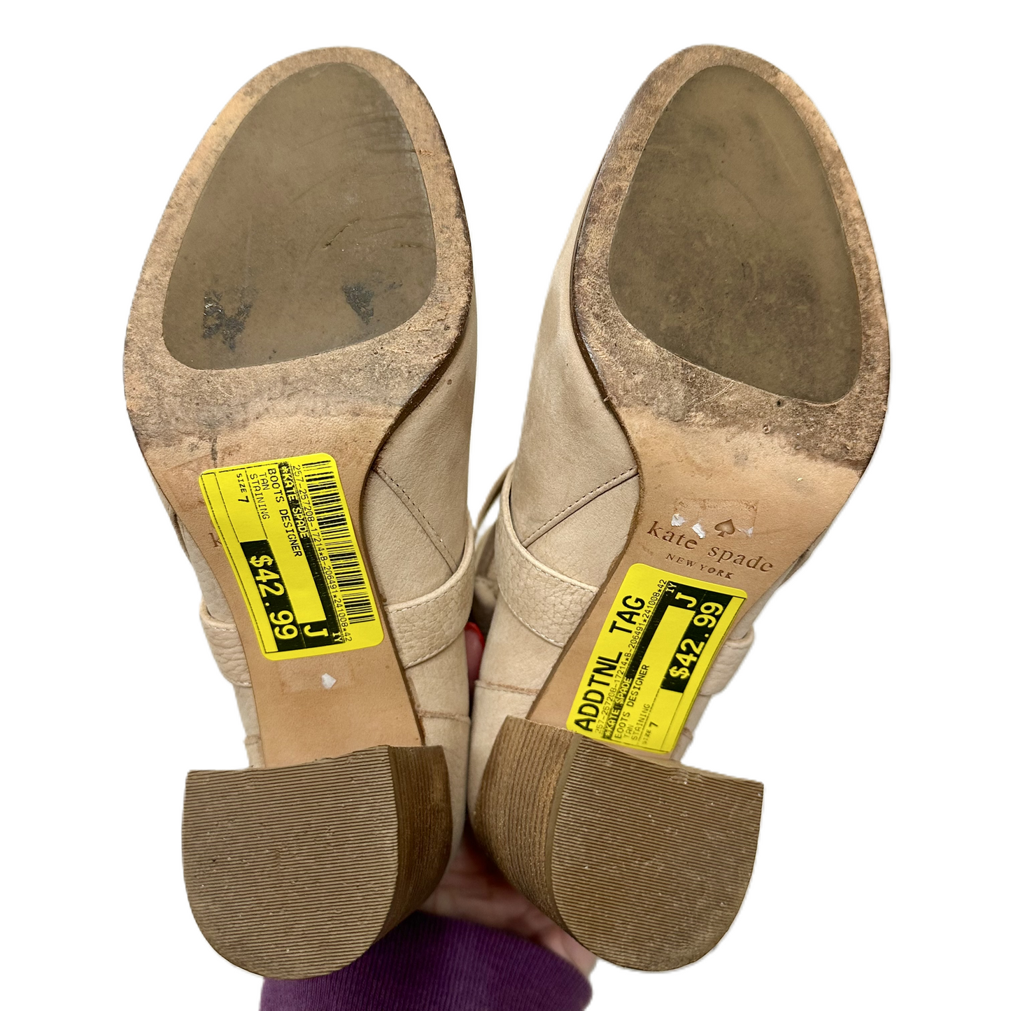 Boots Designer By Kate Spade In Tan, Size: 7