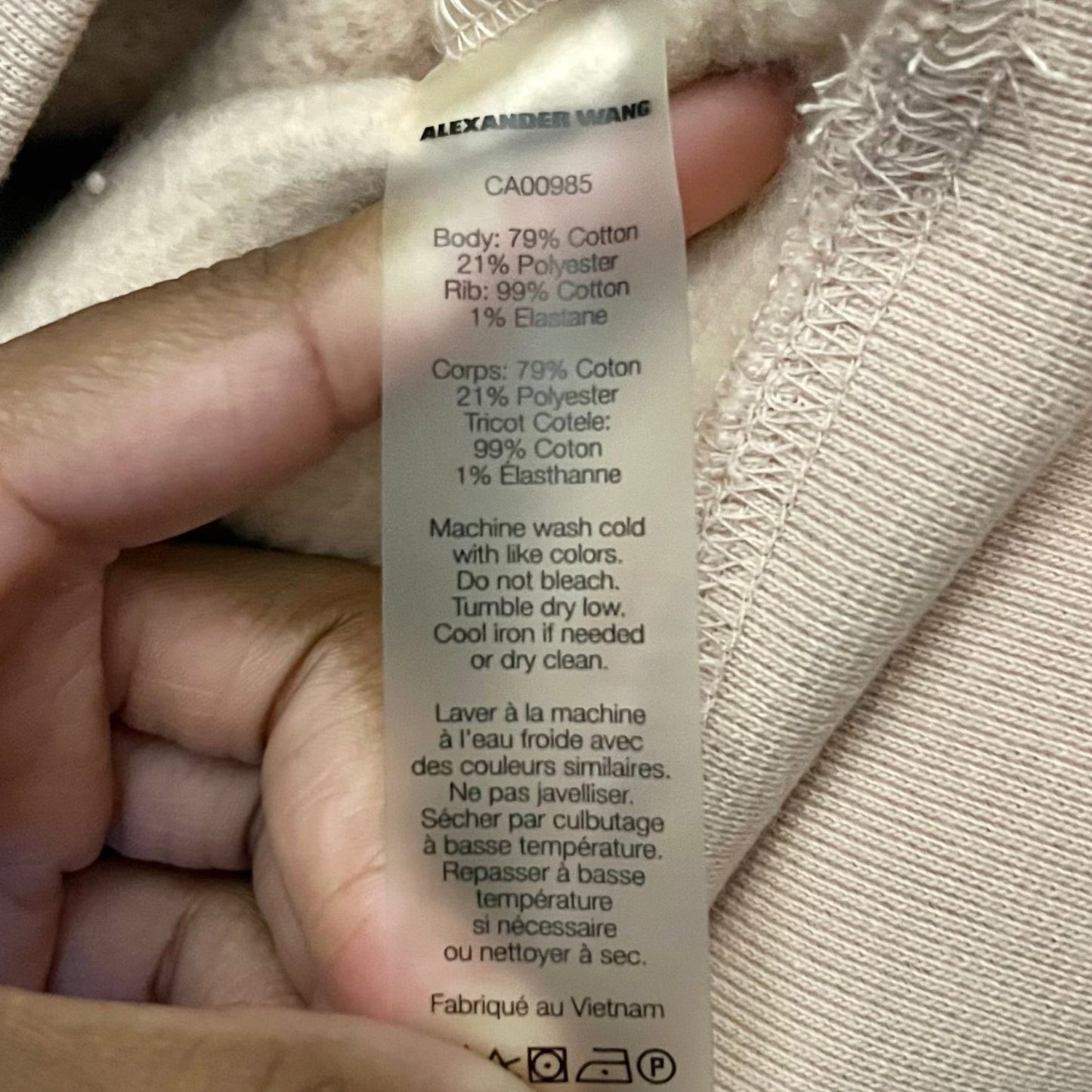 Sweatshirt Luxury Designer By Alexander Wang In Tan, Size: S