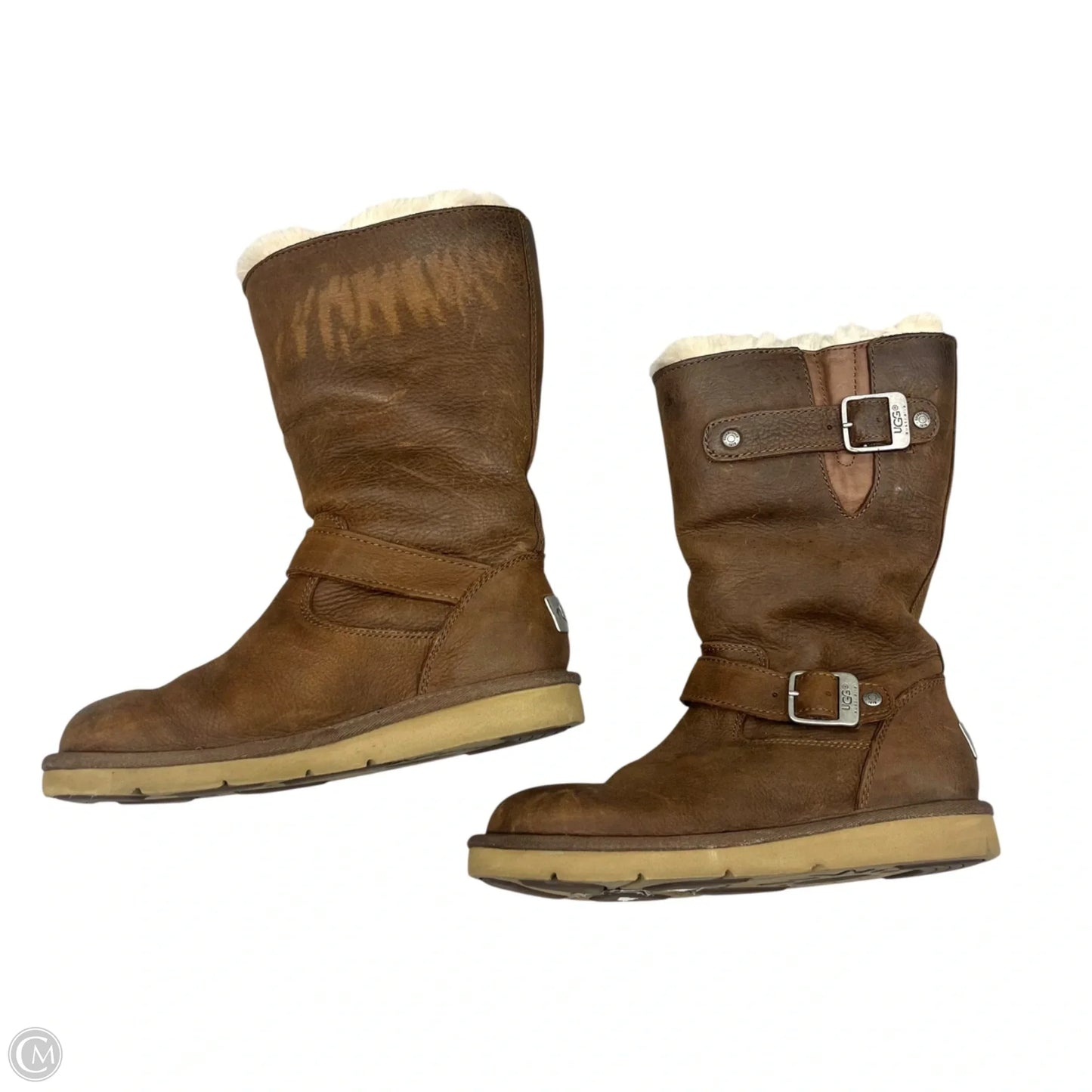 Boots Designer By Ugg In Brown, Size: 6