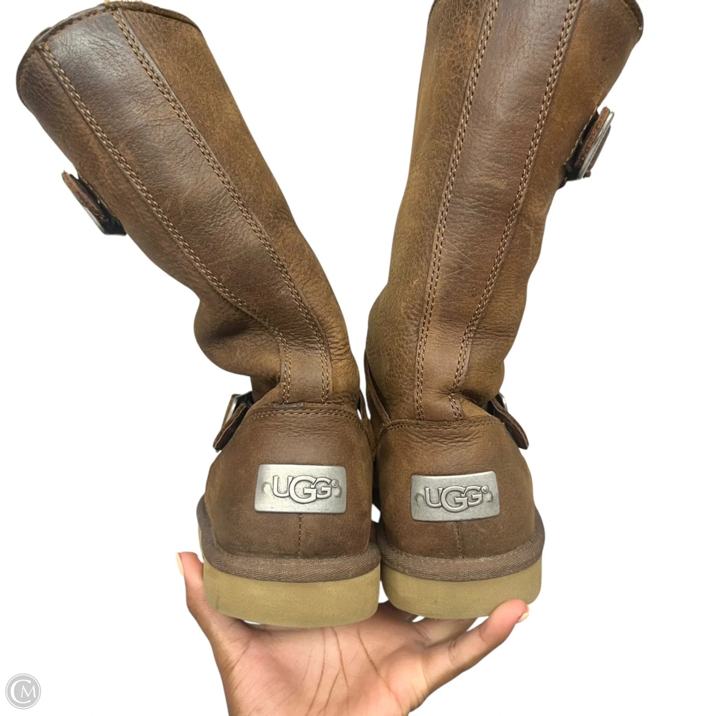 Boots Designer By Ugg In Brown, Size: 6