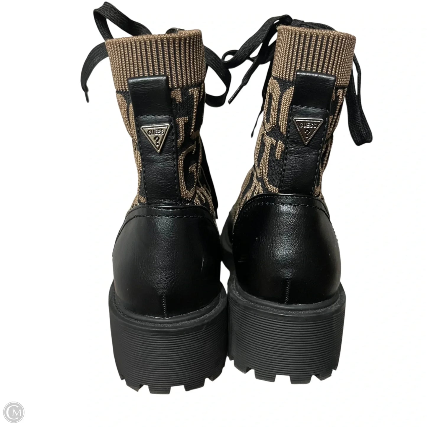Boots Combat By Guess In Black & Tan, Size: 6