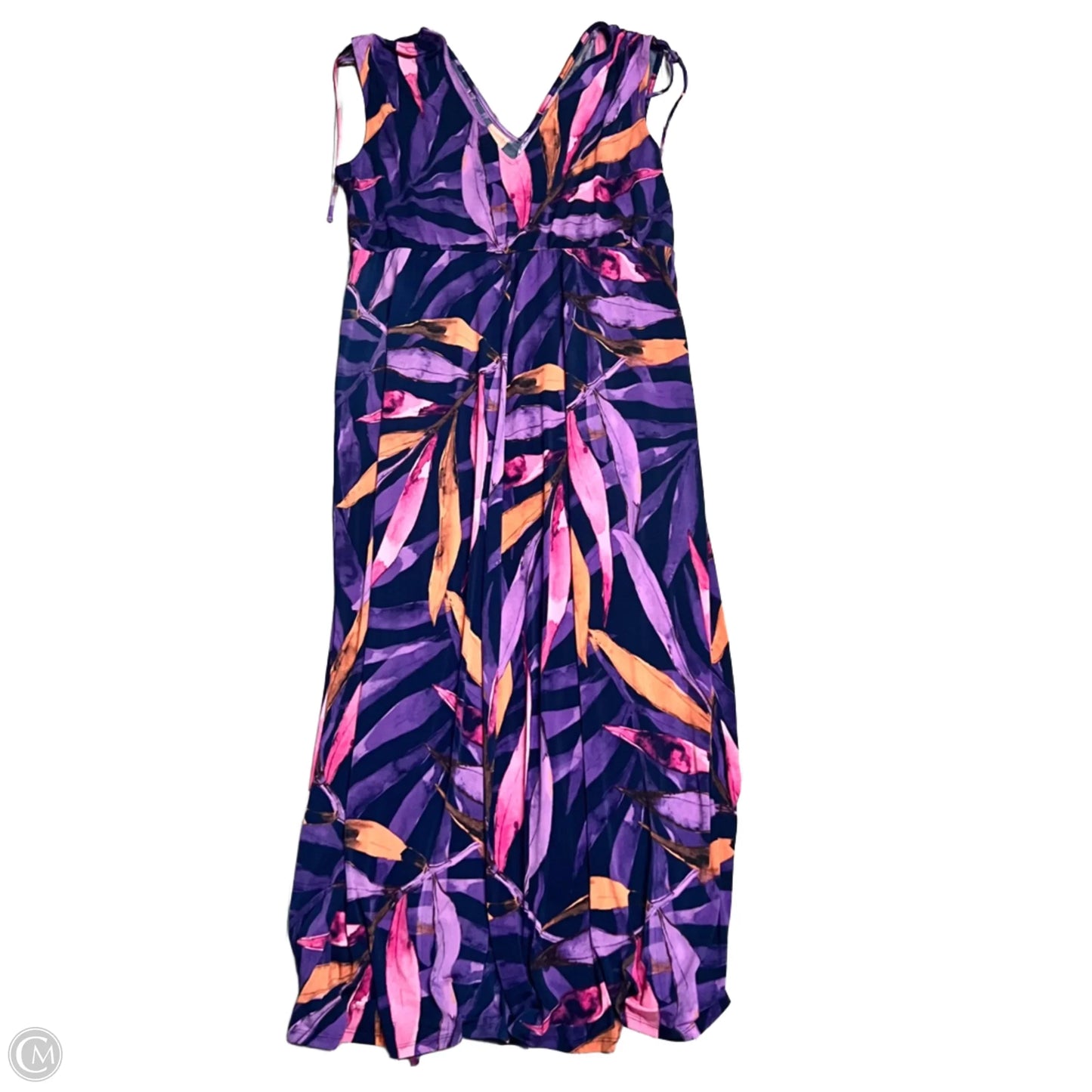 Dress Casual Maxi By Iman Hsn In Orange & Purple, Size: 1x