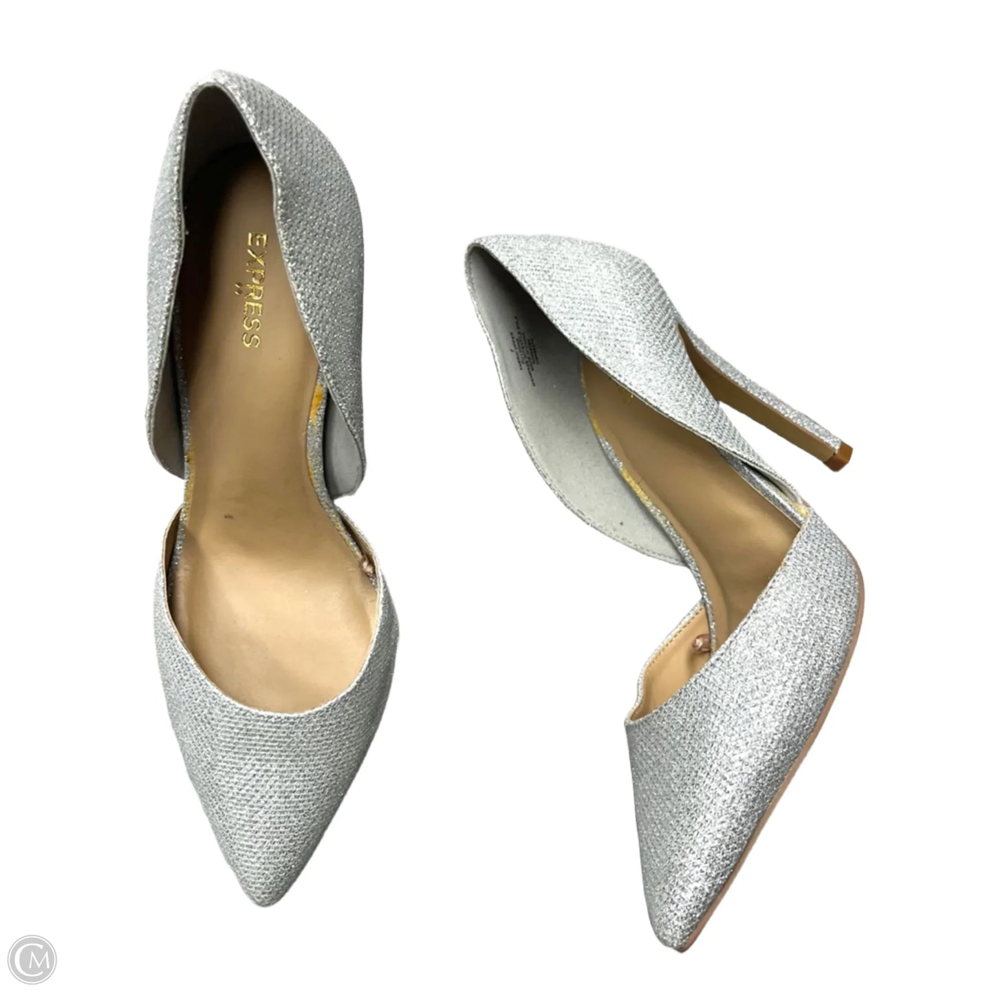 Shoes Heels Stiletto By Express In Silver, Size: 7
