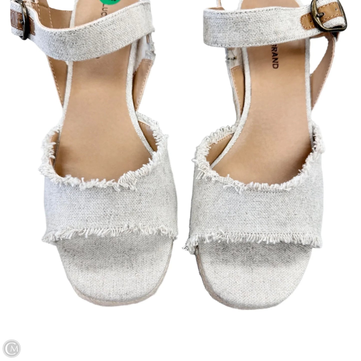 Sandals Heels Wedge By Lucky Brand In Taupe, Size: 9.5