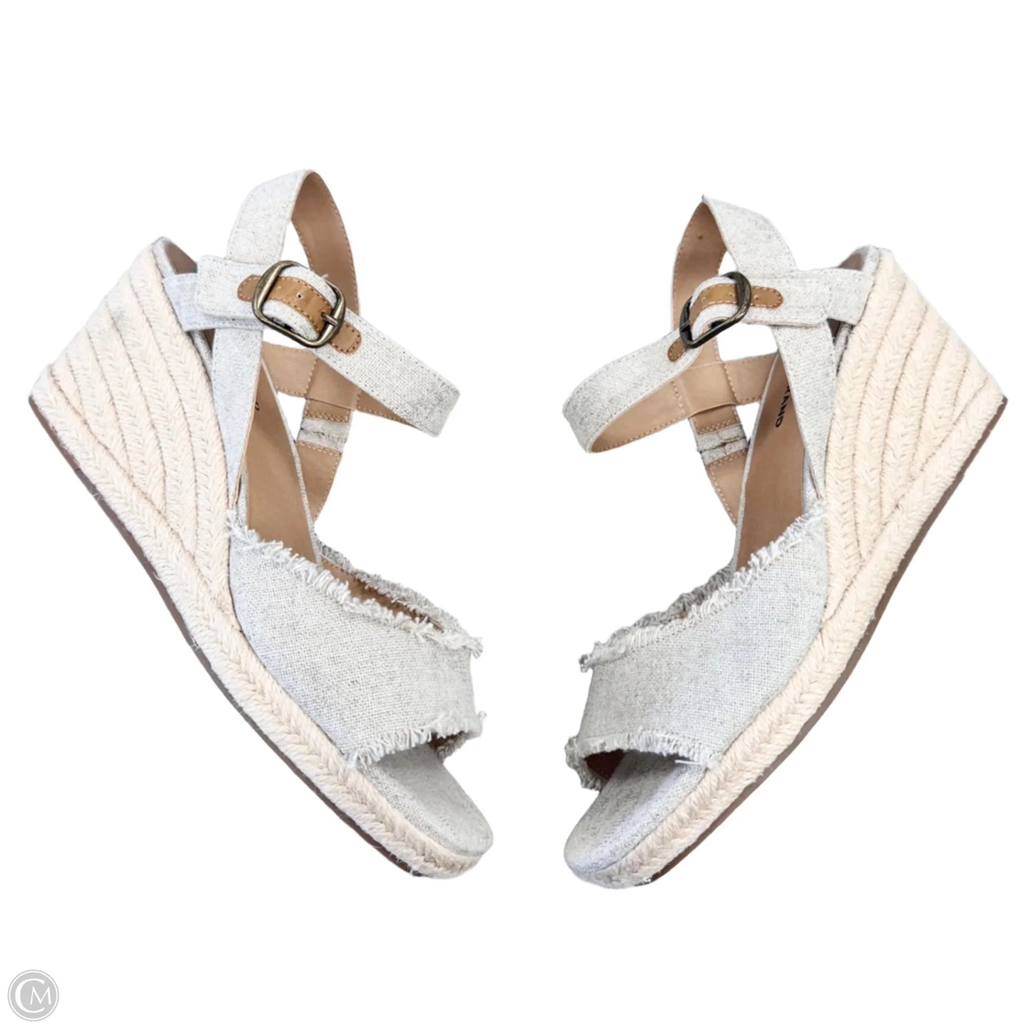 Sandals Heels Wedge By Lucky Brand In Taupe, Size: 9.5