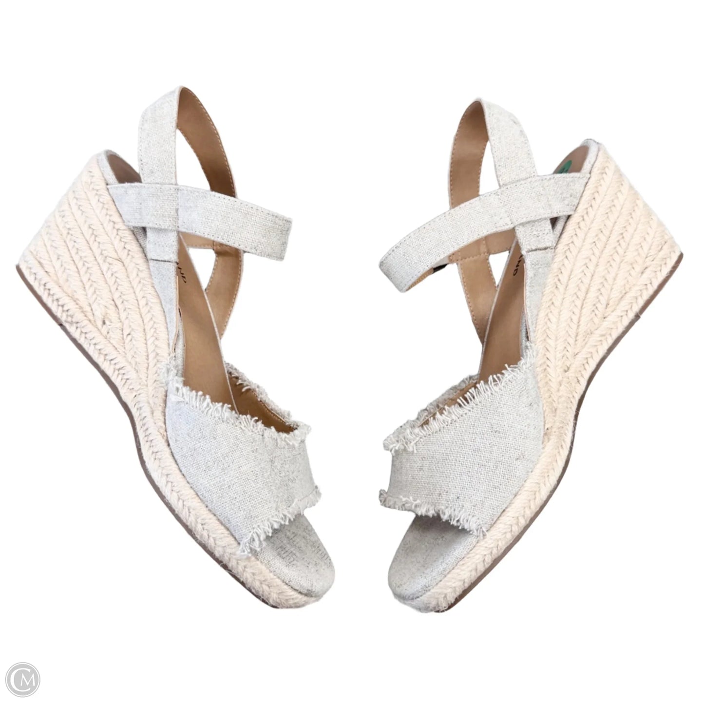 Sandals Heels Wedge By Lucky Brand In Taupe, Size: 9.5