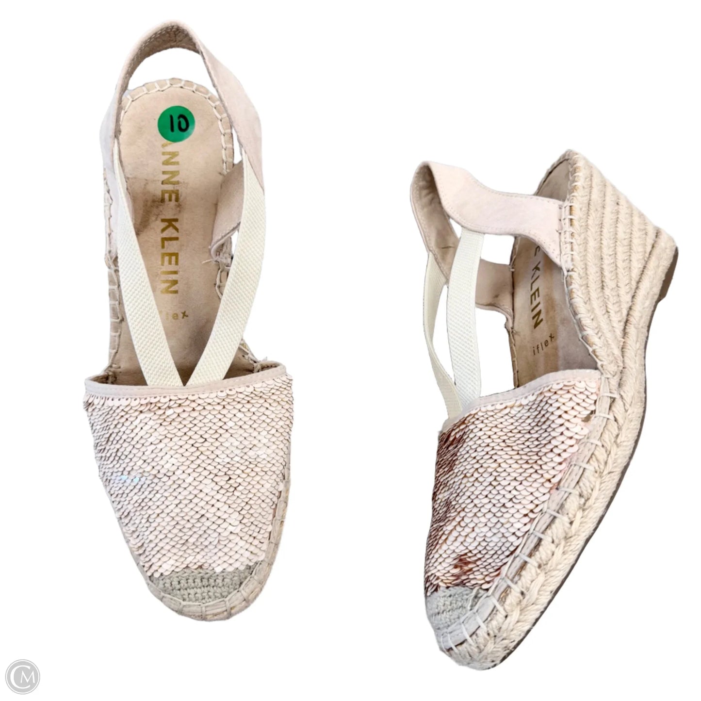 Shoes Heels Wedge By Anne Klein In Cream, Size: 10