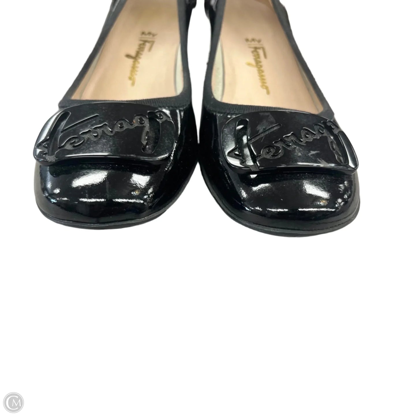 Shoes Designer By Ferragamo In Black, Size: 6.5