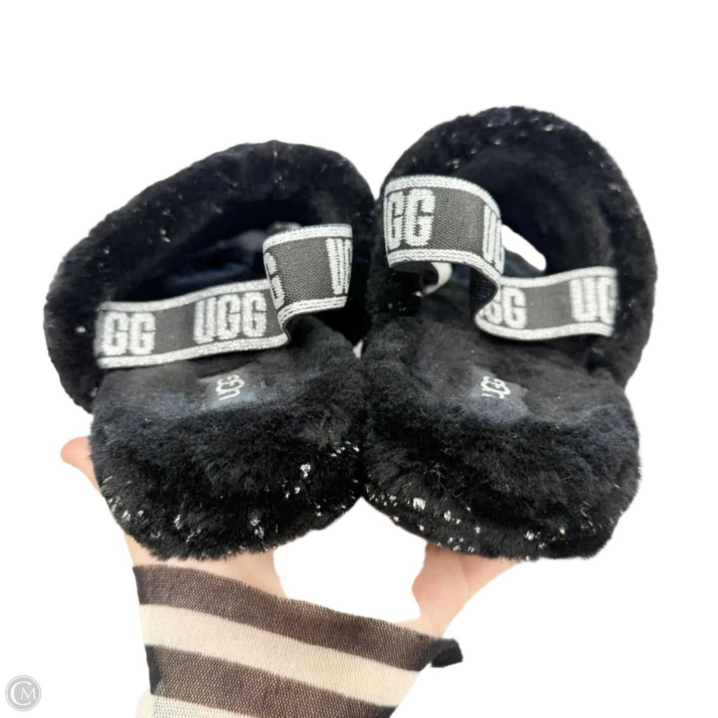 Slippers Designer By Ugg In Black, Size: 5