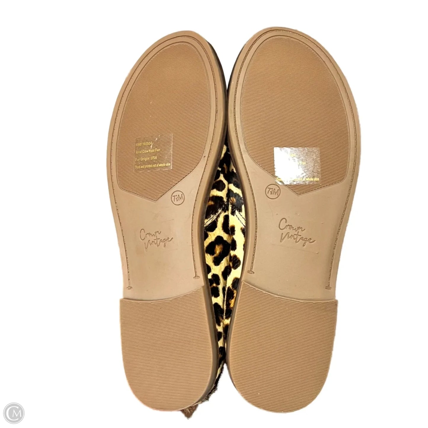 Sandals Flats By Crown Vintage In Leopard Print, Size: 7.5
