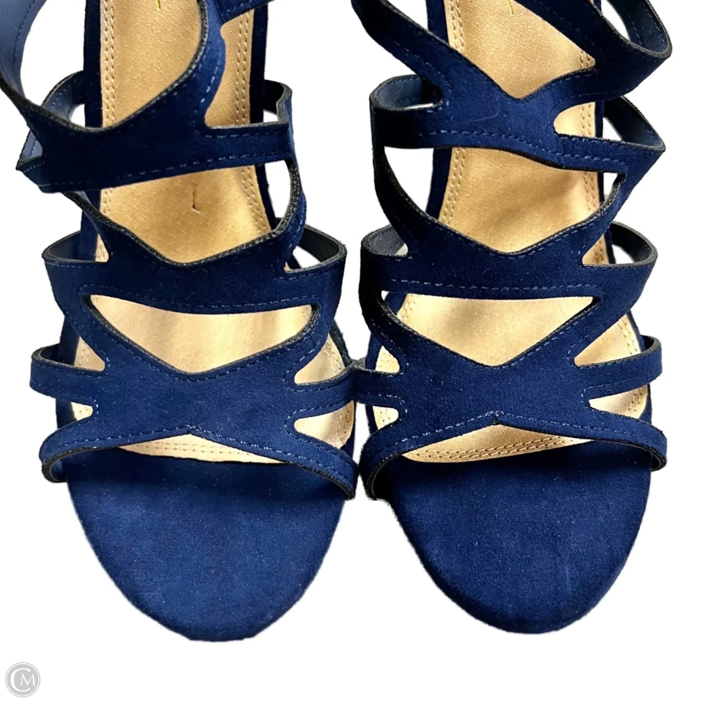 Sandals Heels Stiletto In Navy, Size: 11
