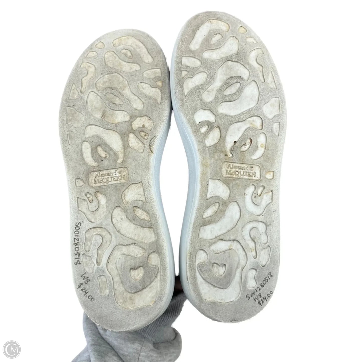 Shoes Luxury Designer By Alexander Mcqueen In Black & White, Size: 6.5