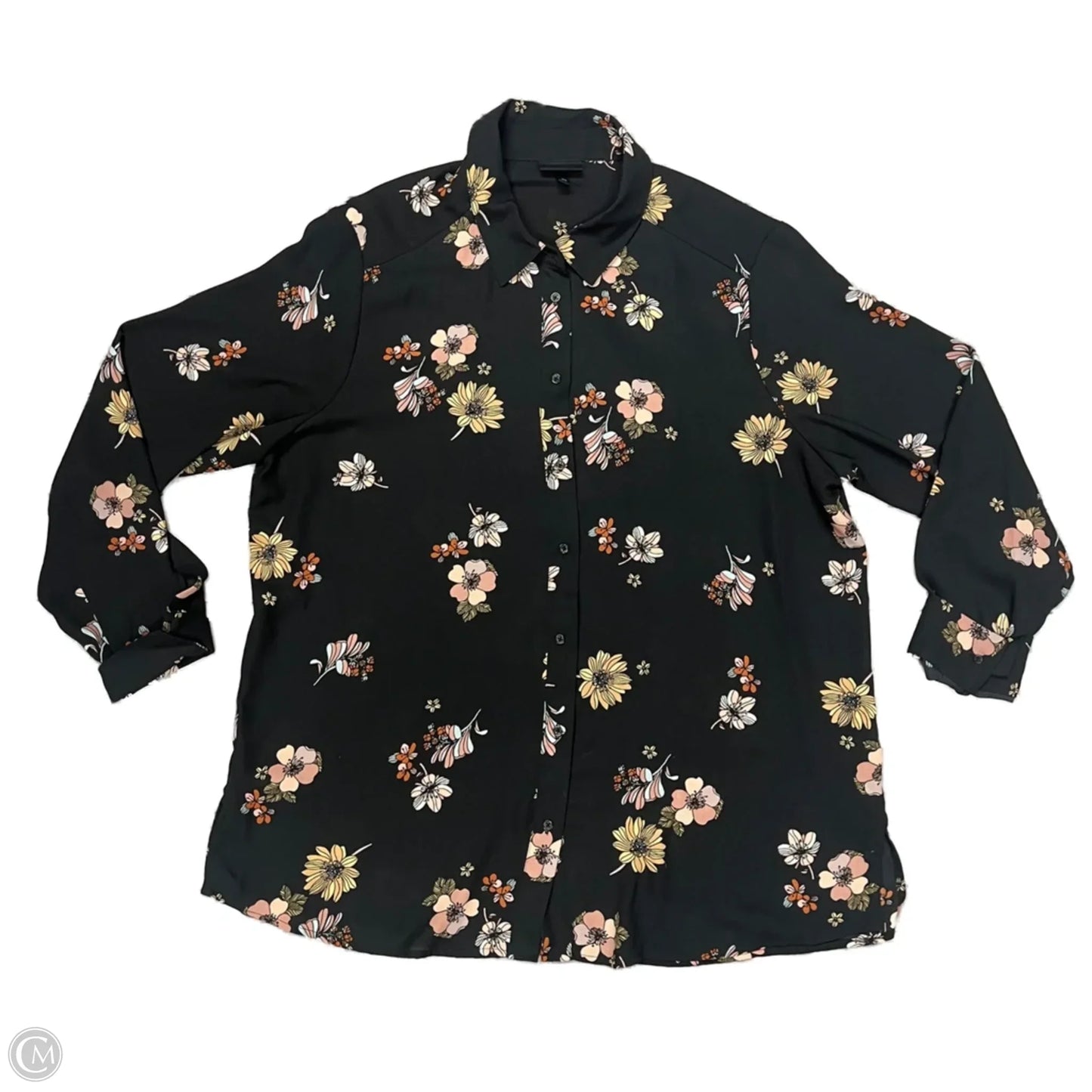 Top Long Sleeve By Who What Wear In Floral Print, Size: Xl