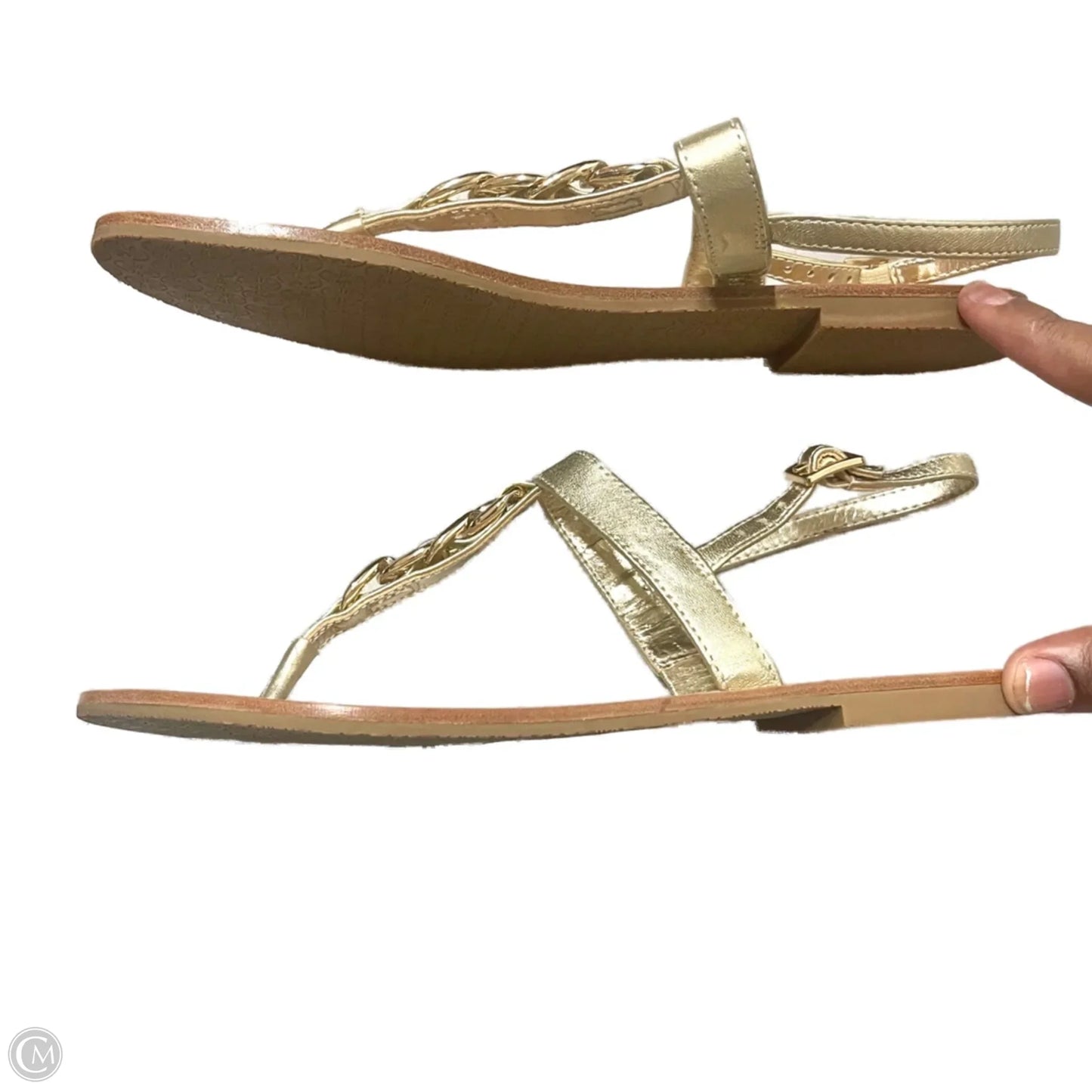 Sandals Designer By Lilly Pulitzer In Gold, Size: 7.5