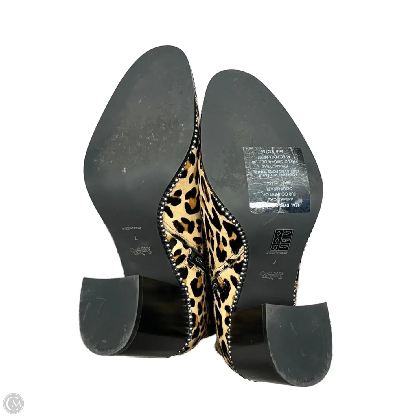 Boots Designer By Coach In Leopard Print, Size: 7