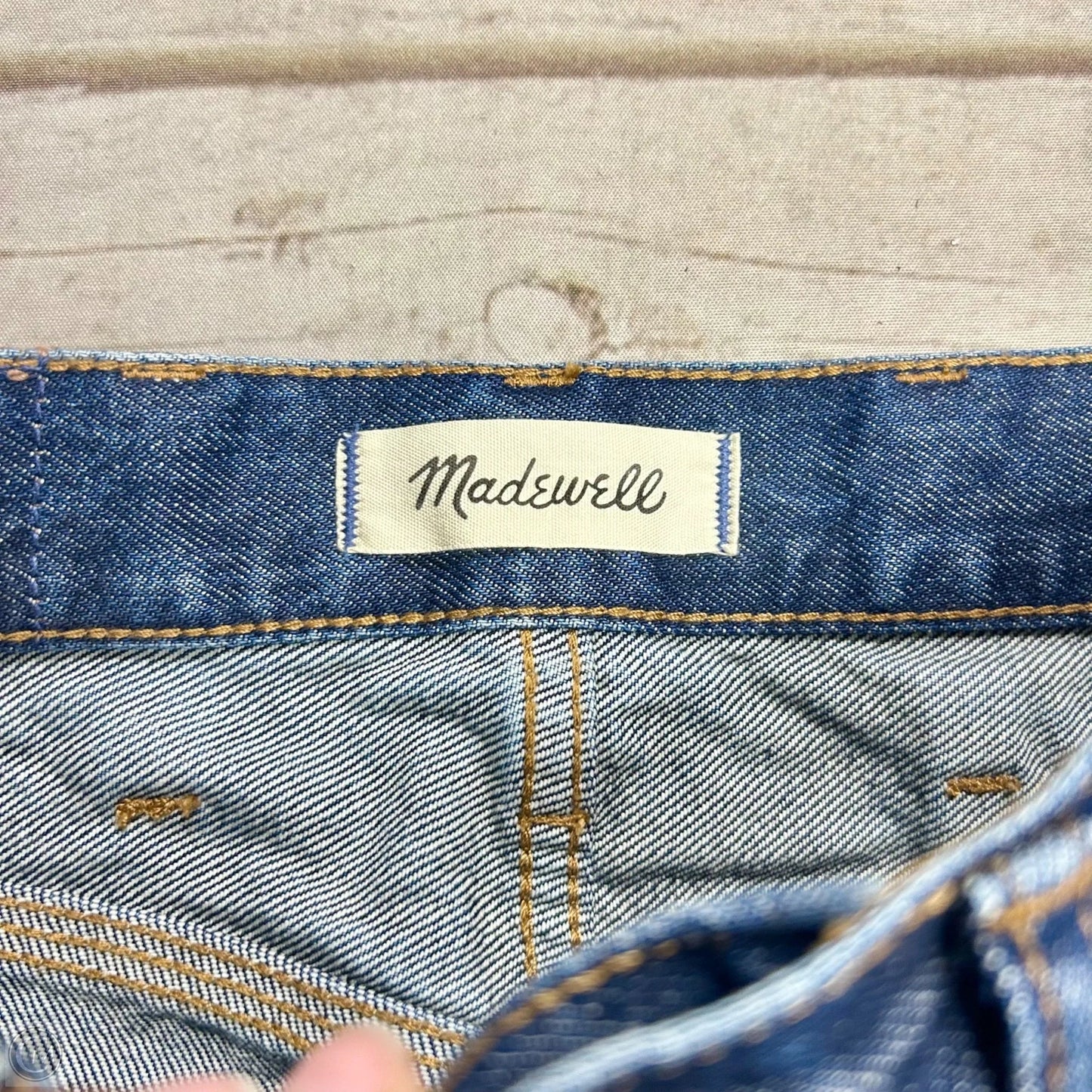 Jeans Straight By Madewell In Blue Denim, Size: 0